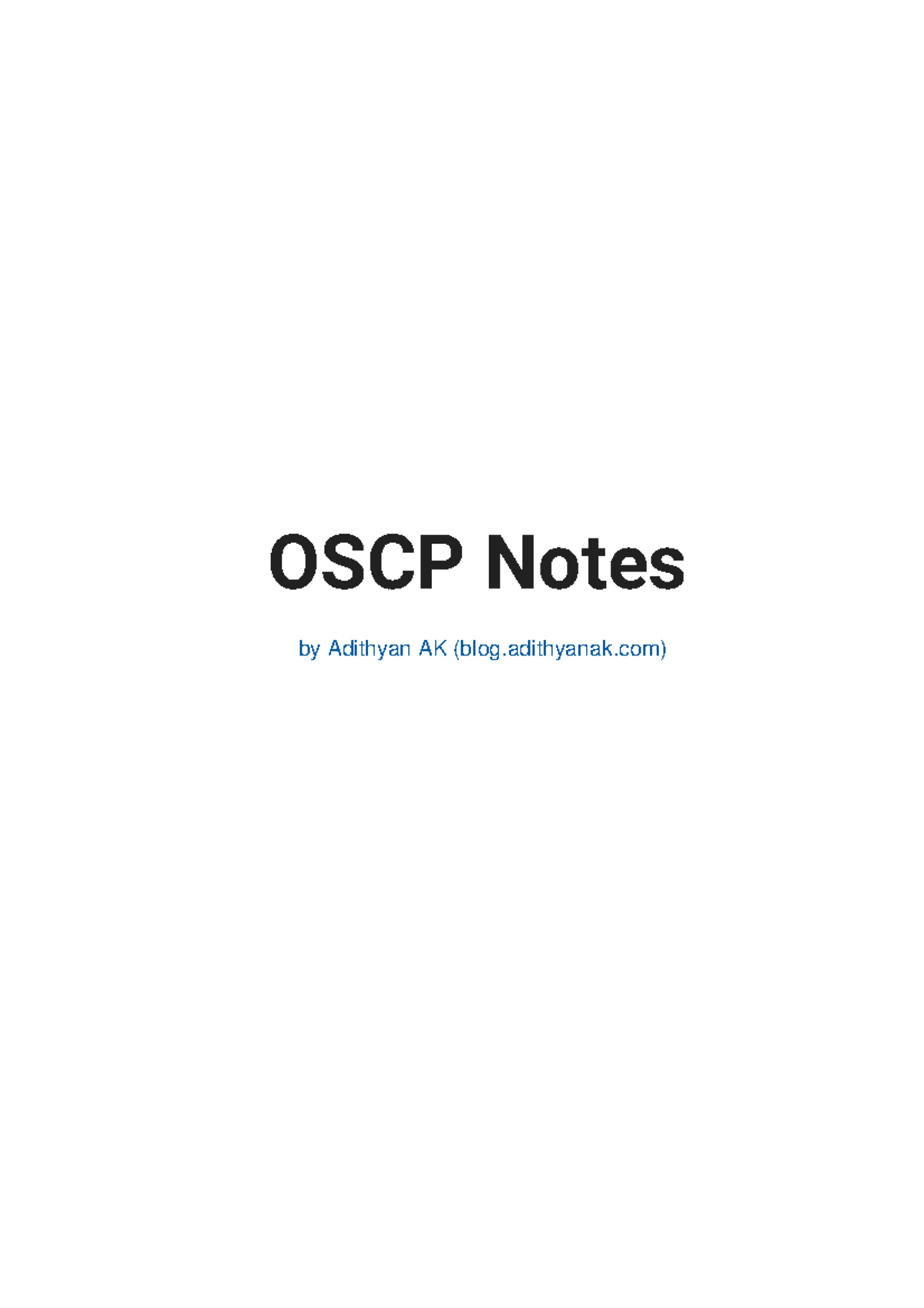 OSCP Notes - OSCP Notes by Adithyan AK (blog.adithyanak) Enumeration ...