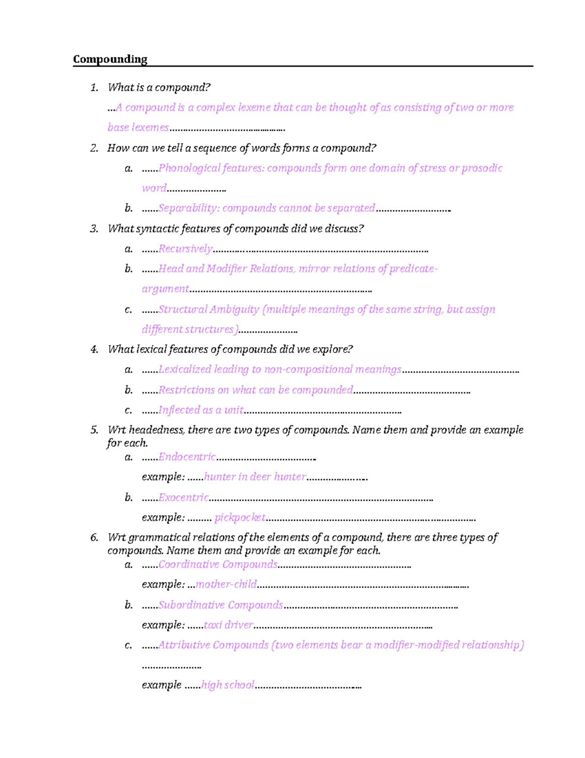 Quiz5 - quiz 5 - Compounding What is a compound? .. compound is a ...