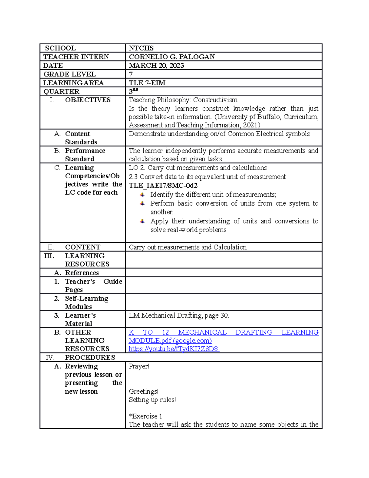 SDLP CP 5 Revised - This SLDP is about the Mensuration and Computation ...
