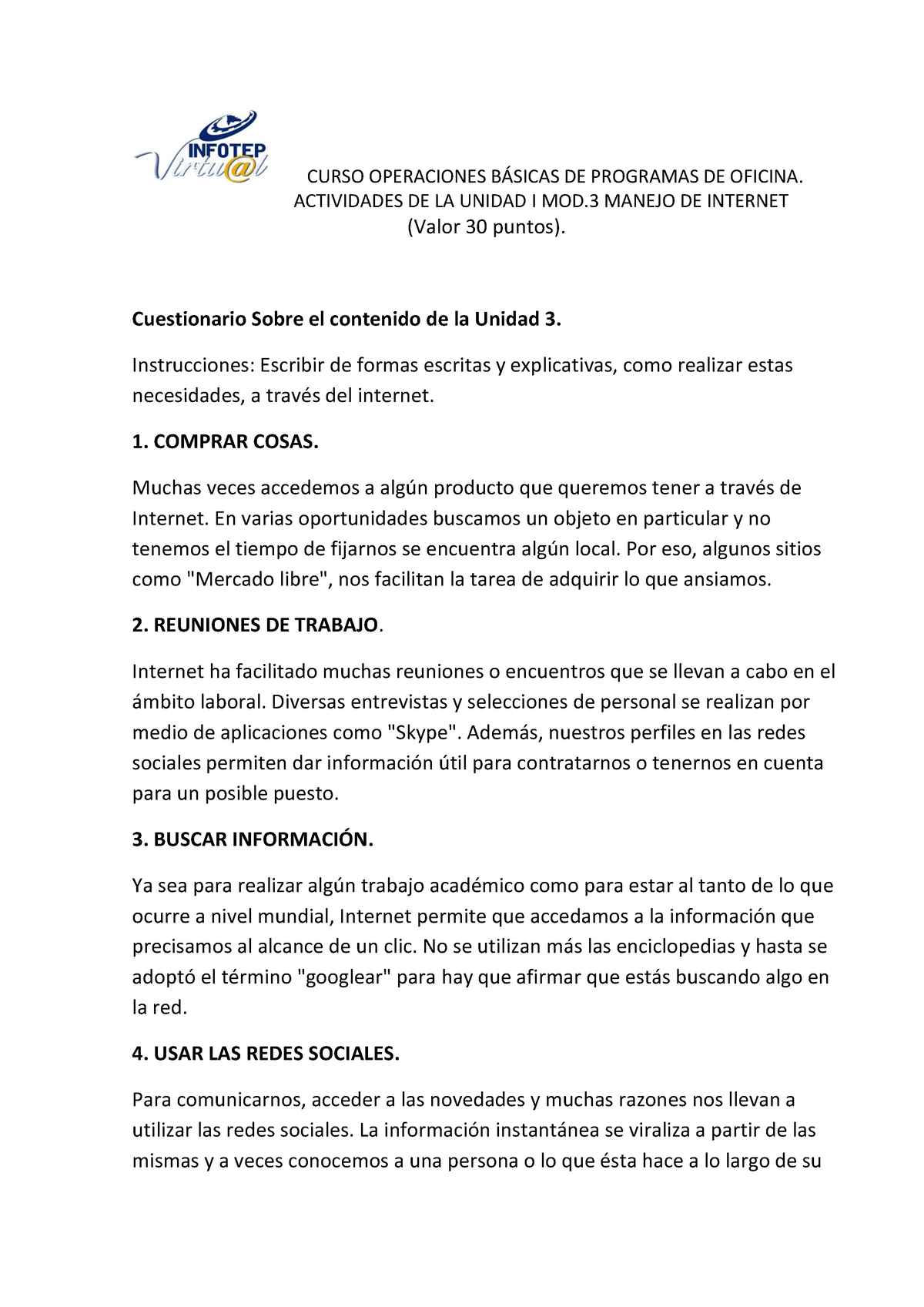 Actividad 1 Módulo 3 - Tarea - CURSO OPERACIONES B¡SICAS DE PROGRAMAS ...