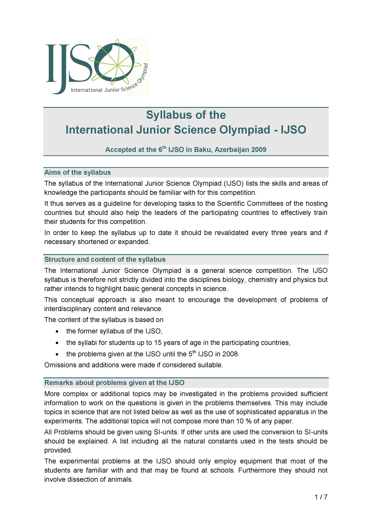 ijso-syllabus-accepted-2009-1204-syllabus-of-the-international-junior