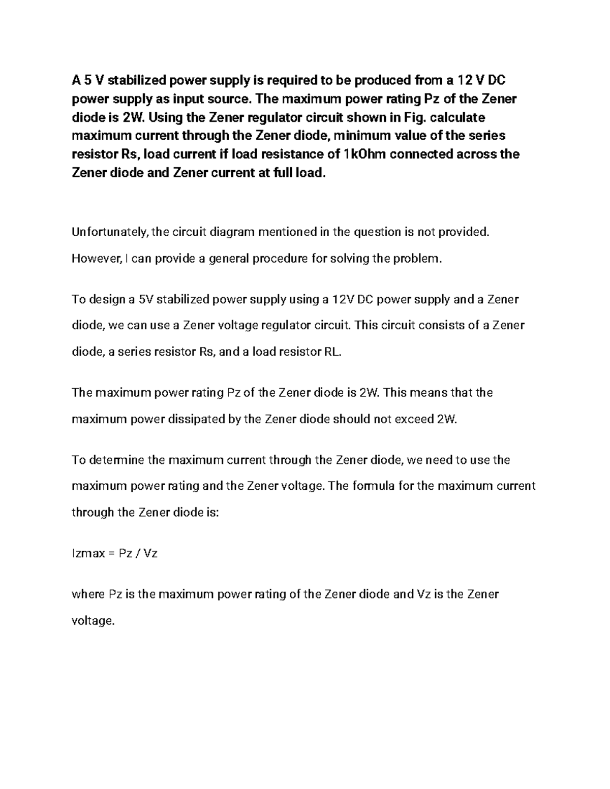A 5 V Stabilized Power Supply Is Required To Be Produced From – TQDTXT