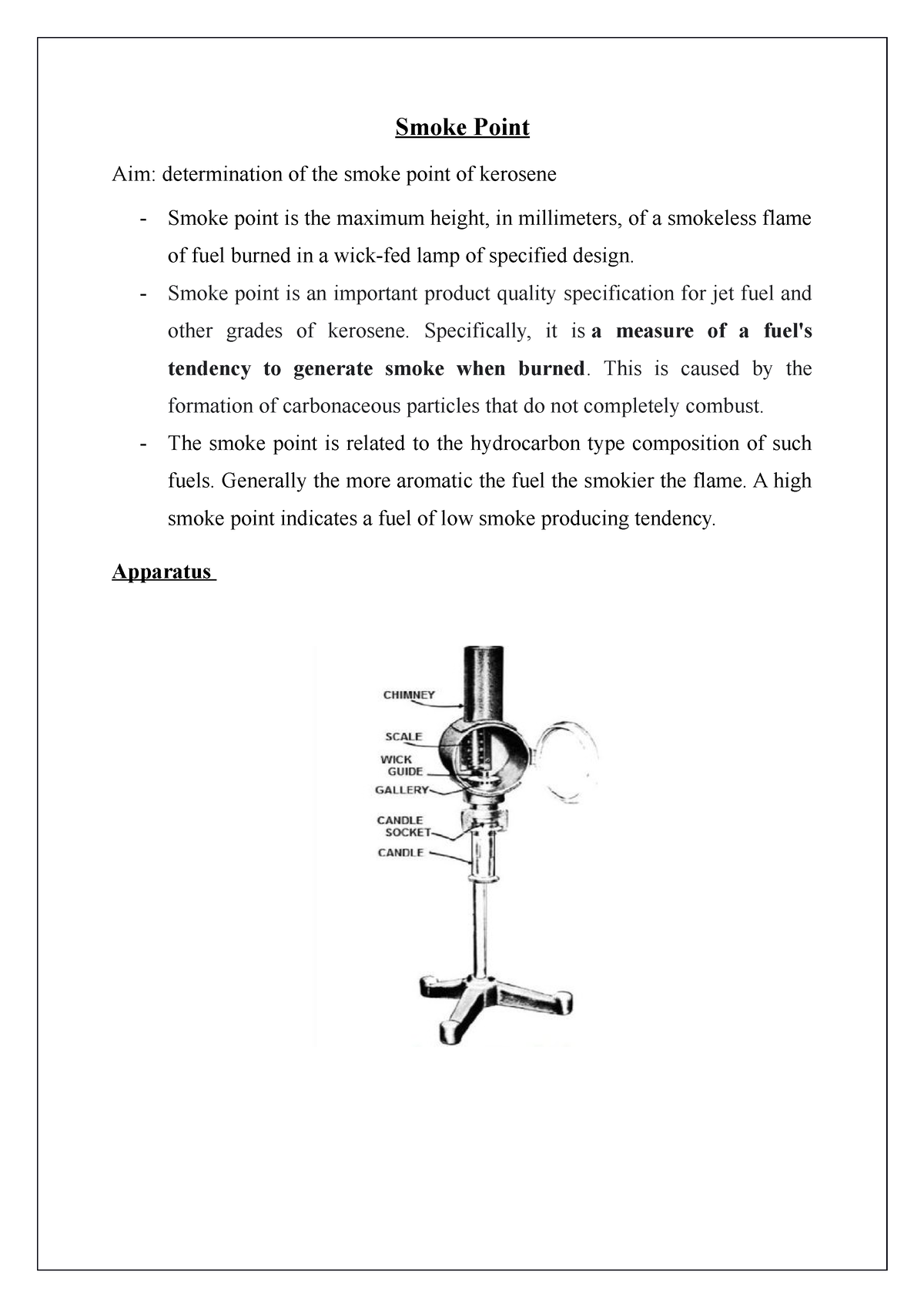 smoke point experiment pdf