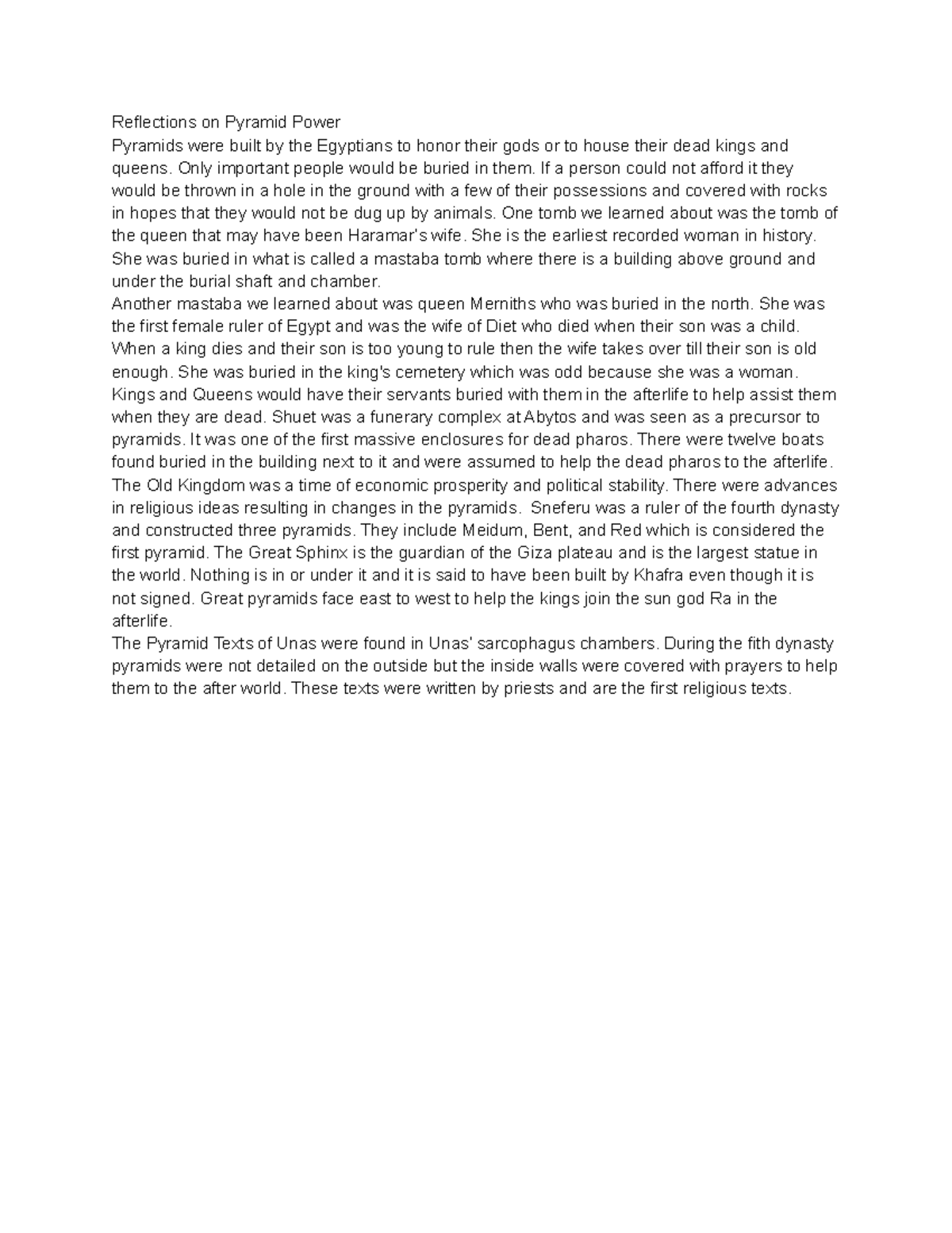 Reflections on Pyramid Power - Reflections on Pyramid Power Pyramids ...