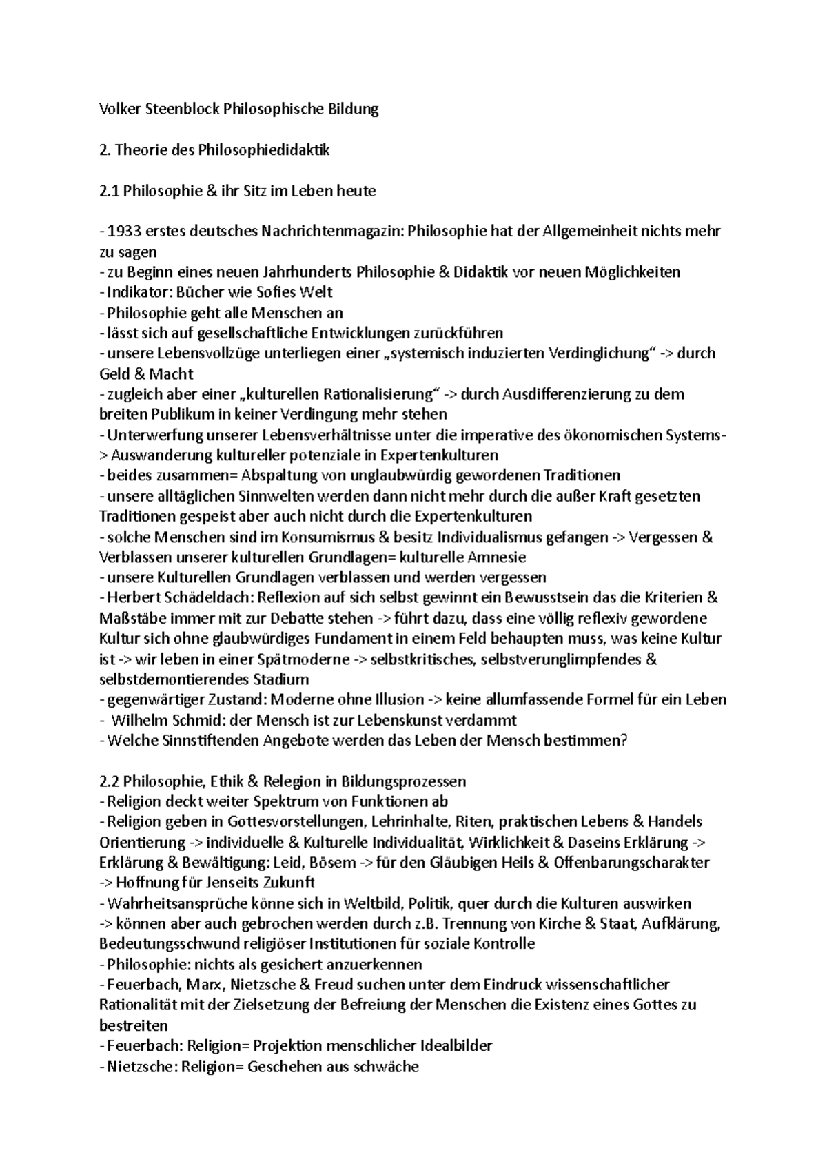 Volker Steenblock Philosophische Bildung Theorie des