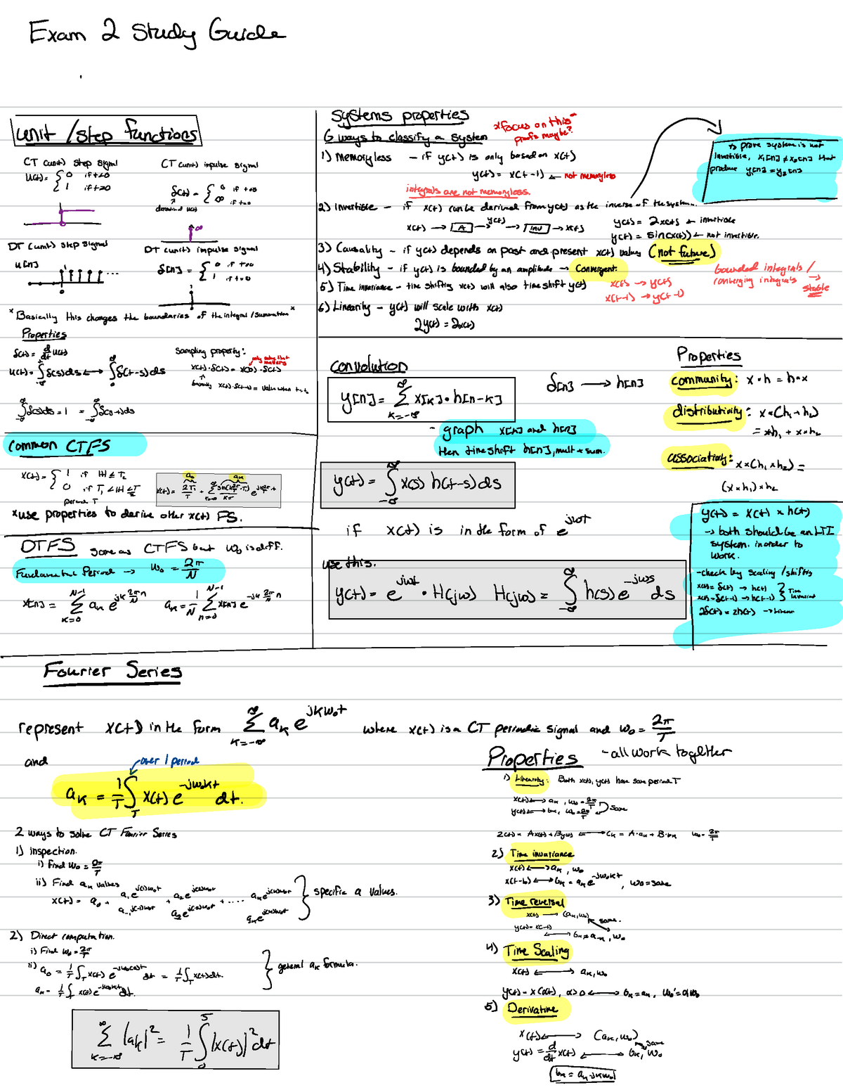 Exam 2 Study Guide - Exam 2 study Guide i systems properties t focus on ...