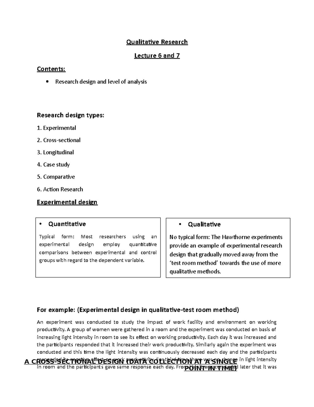Qualitative Research lecture 7 - Qualitative Research Lecture 6 and 7 ...