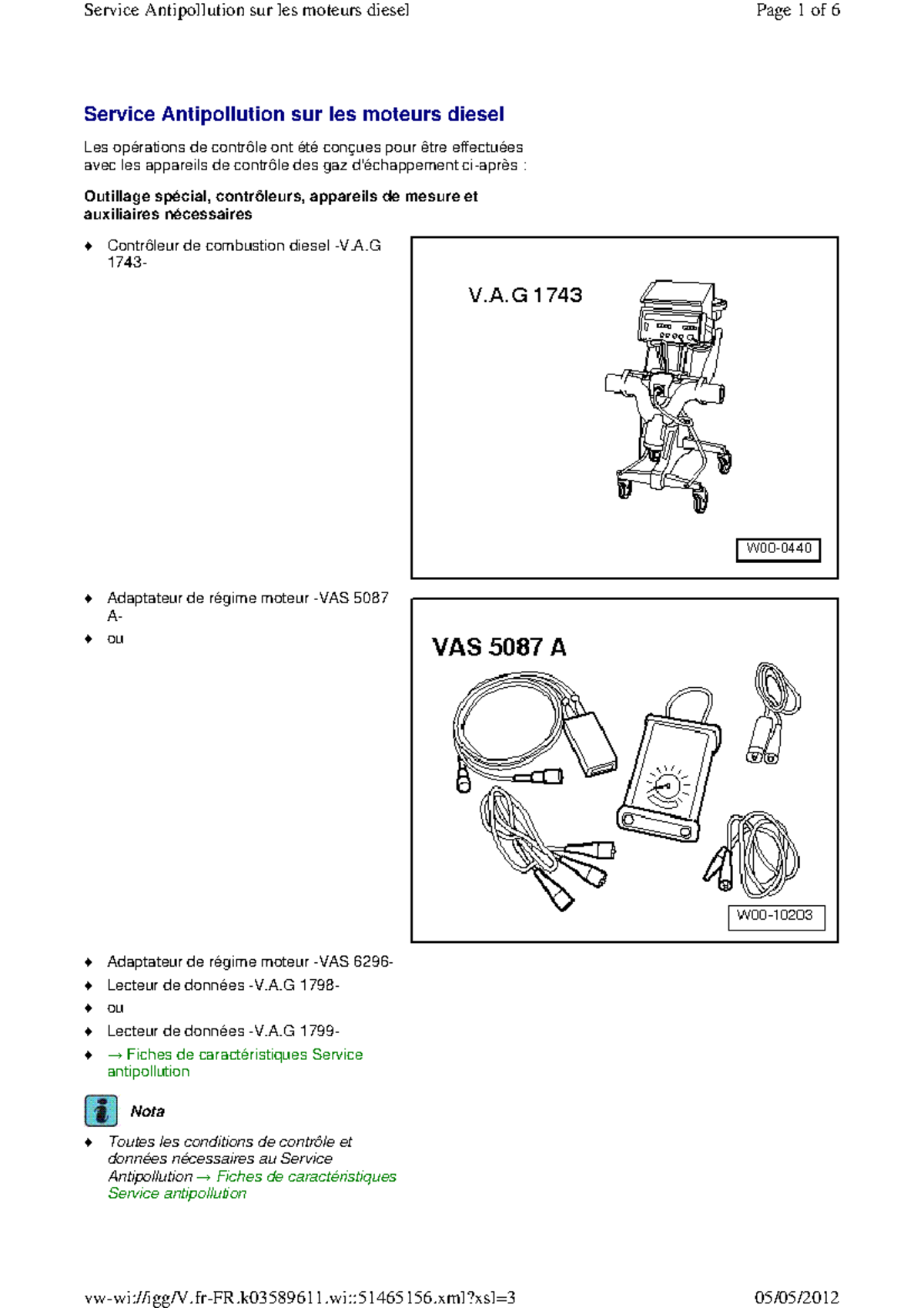 Service Antipollution sur les moteurs diesel - A 1743- Adaptateur de ...
