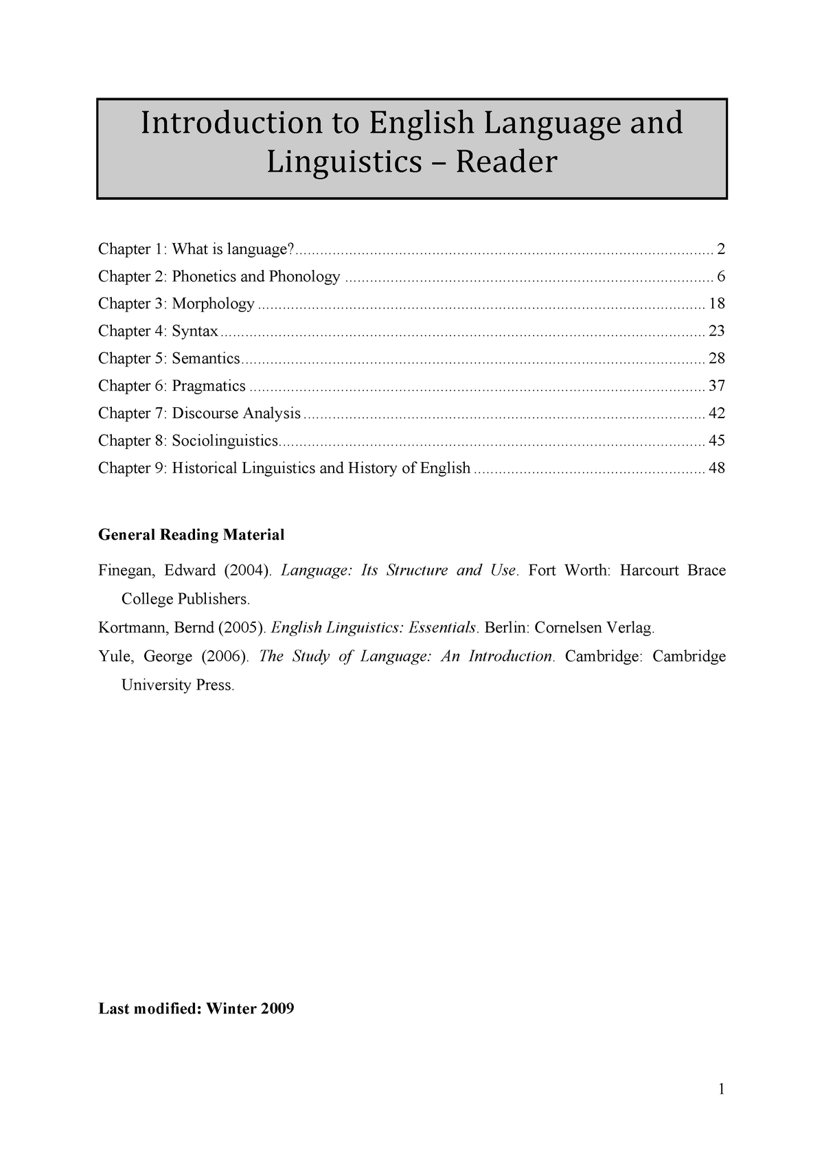 Companion to English Linguistics - Chapter 1: What is language? - Studocu