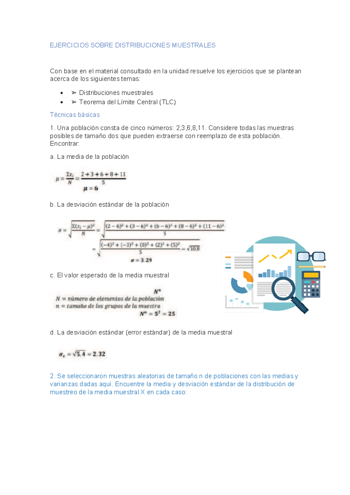 A1 Estadística Inferencial Ejercicios Sobre Distribuciones Muestrales Con Base En El Material 5169