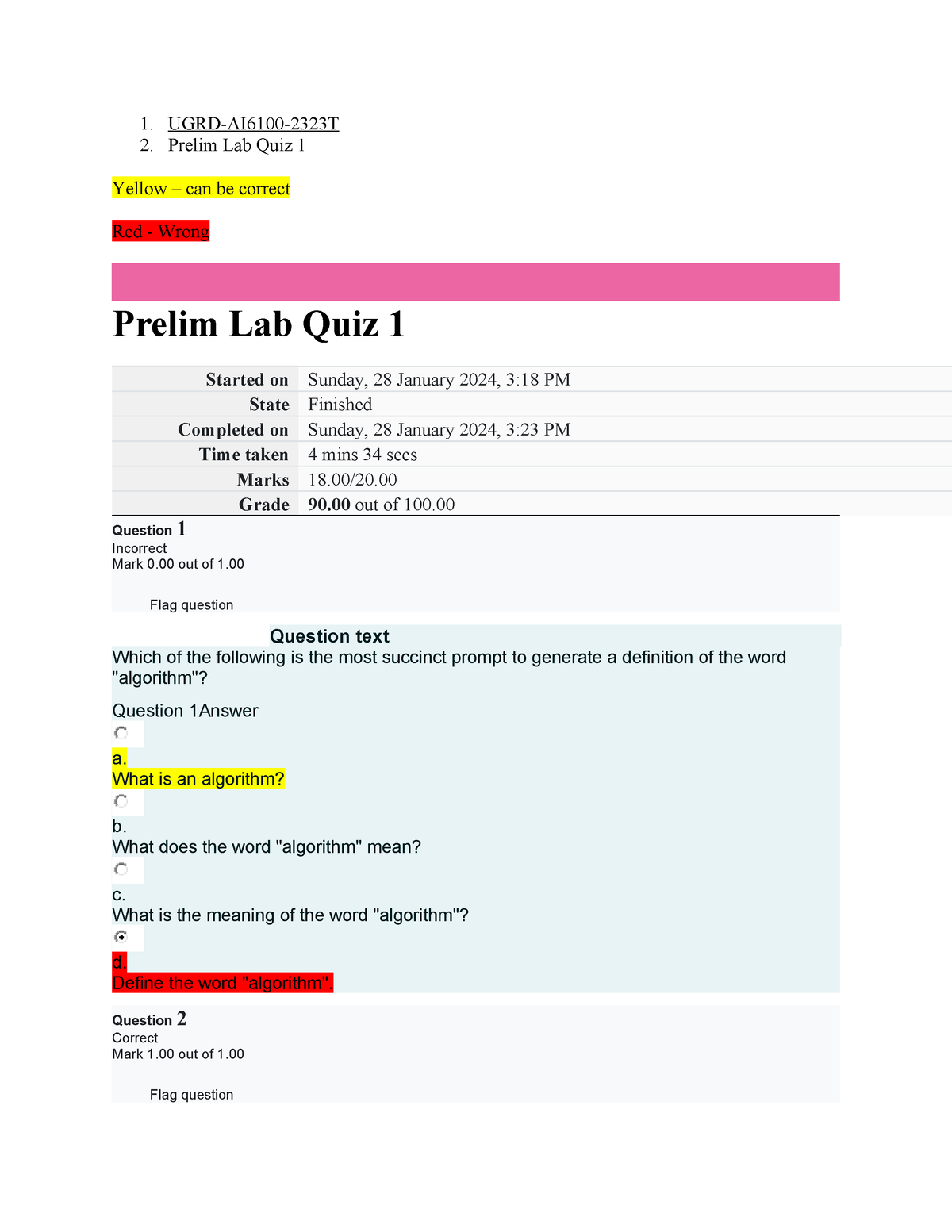 UGRD-AI6100 AI Prompt Engineering Prelim Lab Quiz 1 - 1. UGRD-AI6100 ...