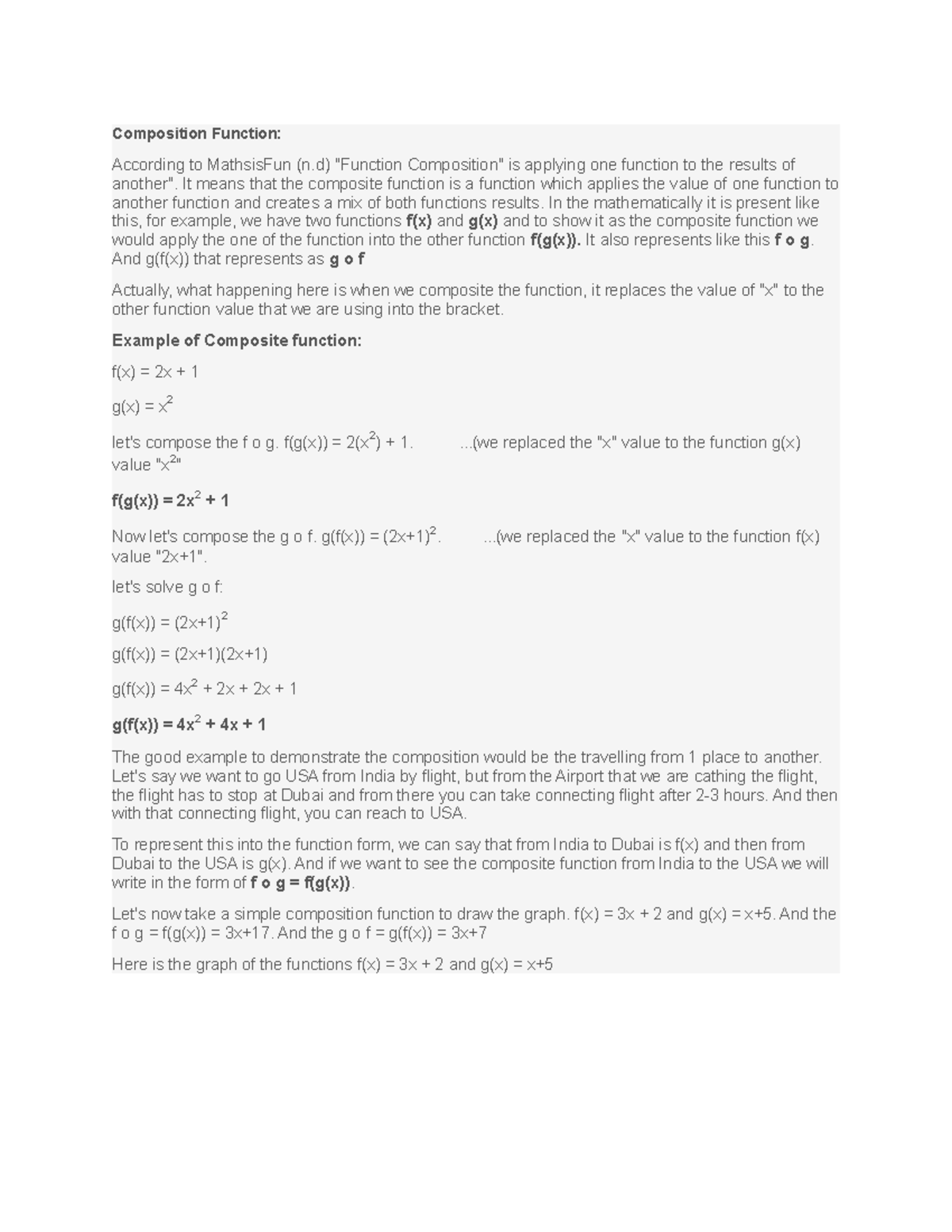 Learning Journal Unit 4 - Math 1201 - Composition Function: According ...