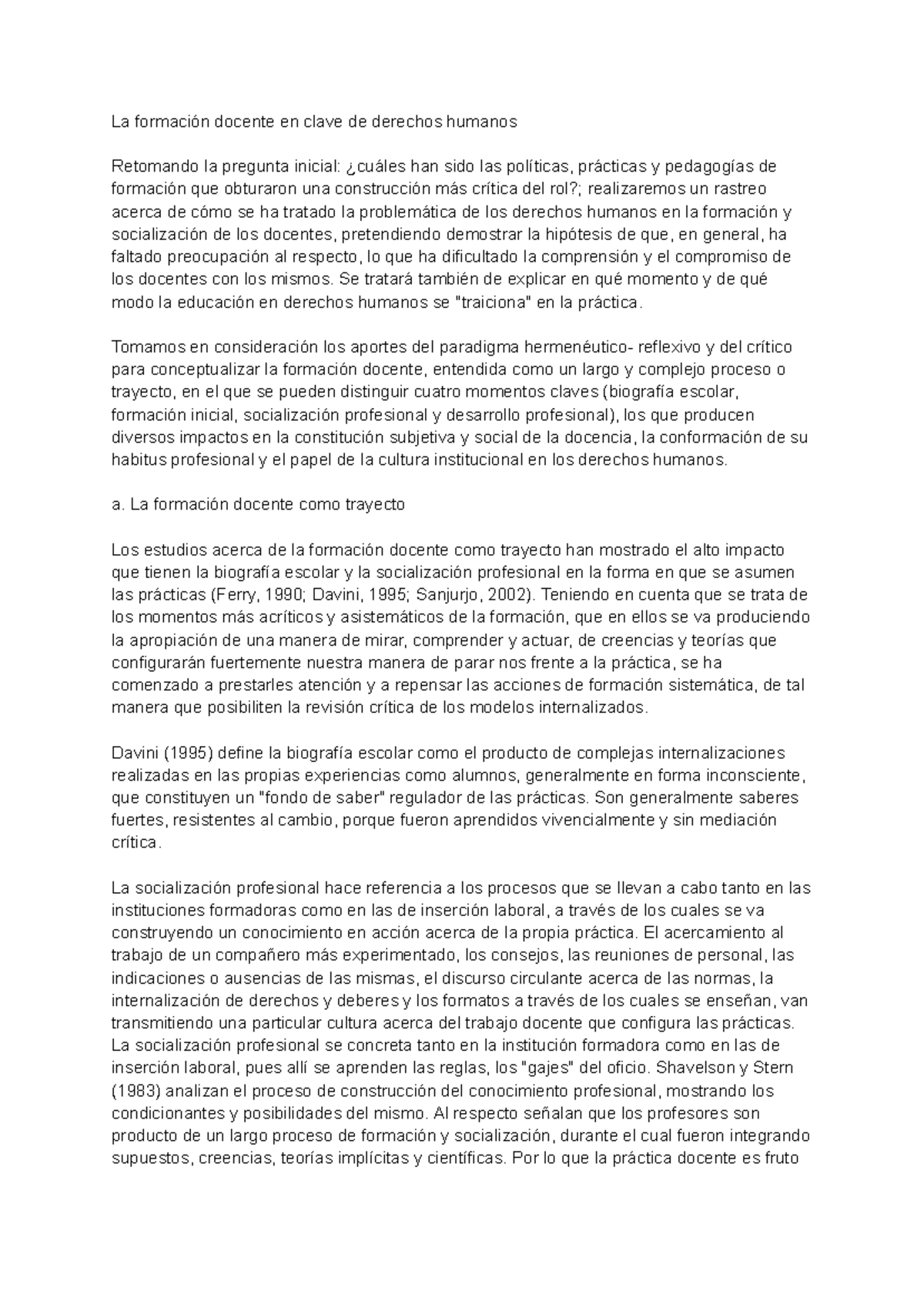 La formación docente en clave de derechos humanos - La formación ...