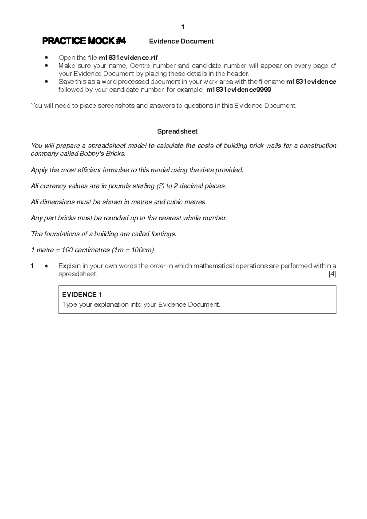 Data Analysis March 2018 - Evidence Document Open the file ...