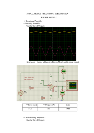 Jawaban Jurnal Modul 1 Prak Elektronika - JURNAL PRAKTIKUM ELEKTRONIKA ...