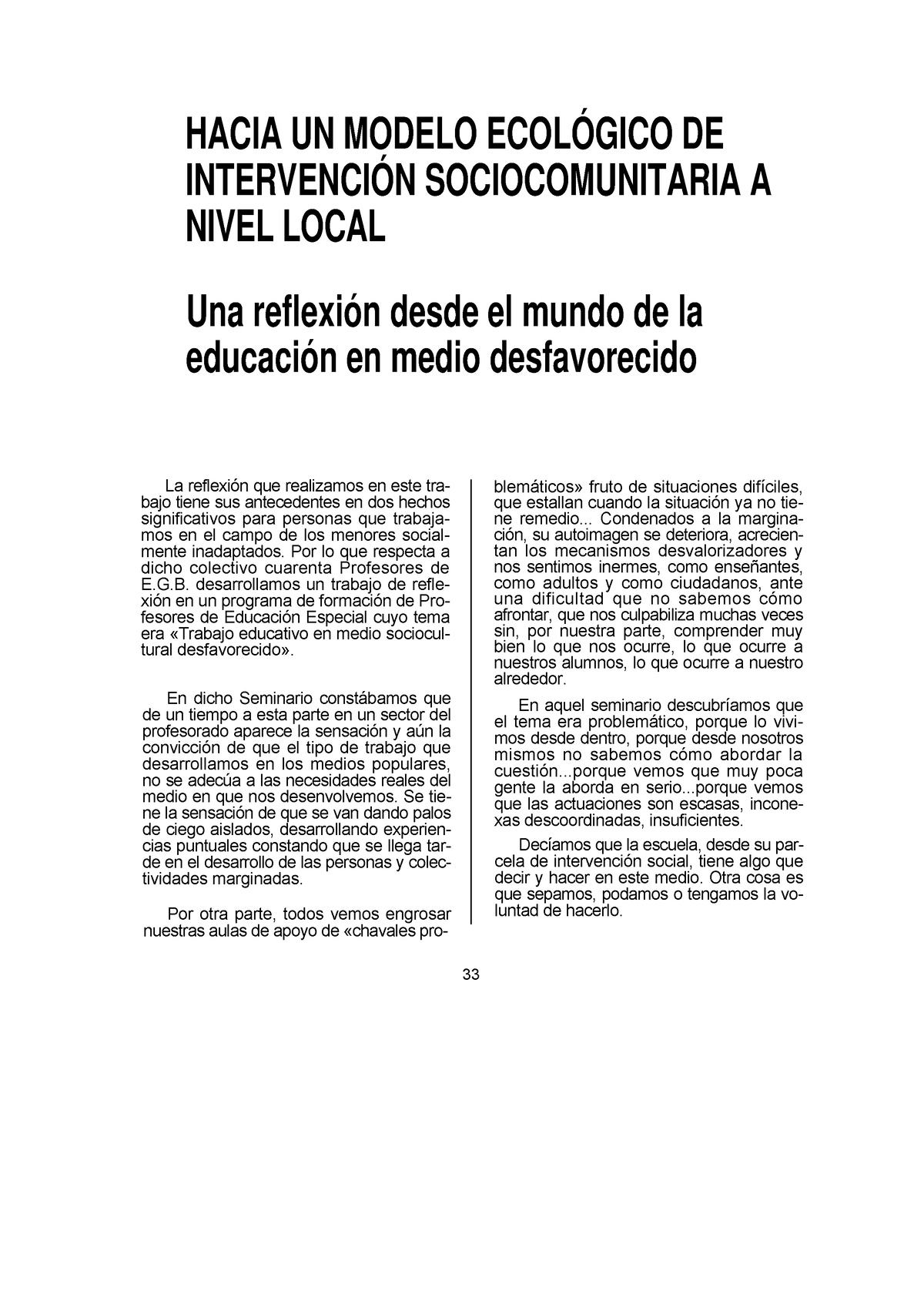 Dialnet-Hacia Un Modelo Ecologico De Intervencion Sociocomunitar-2700176 -  HACIA UN MODELO ECOLÓGICO - Studocu