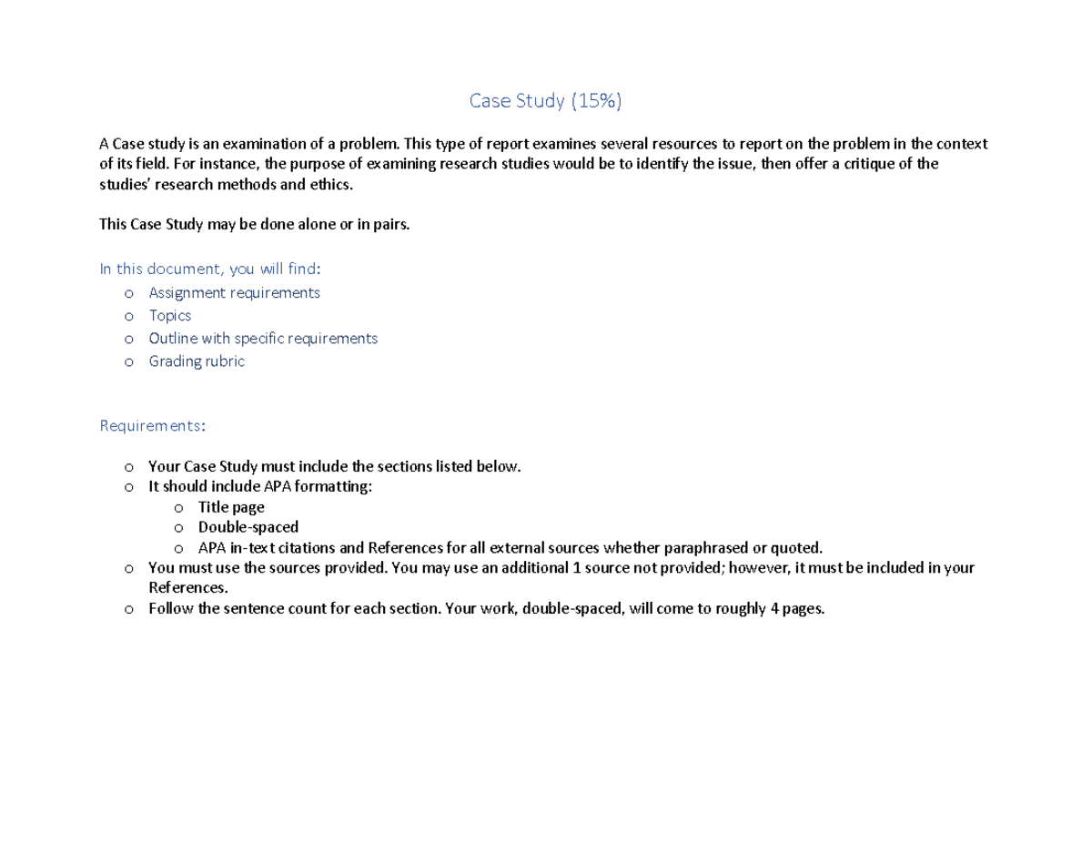 case assignment problem