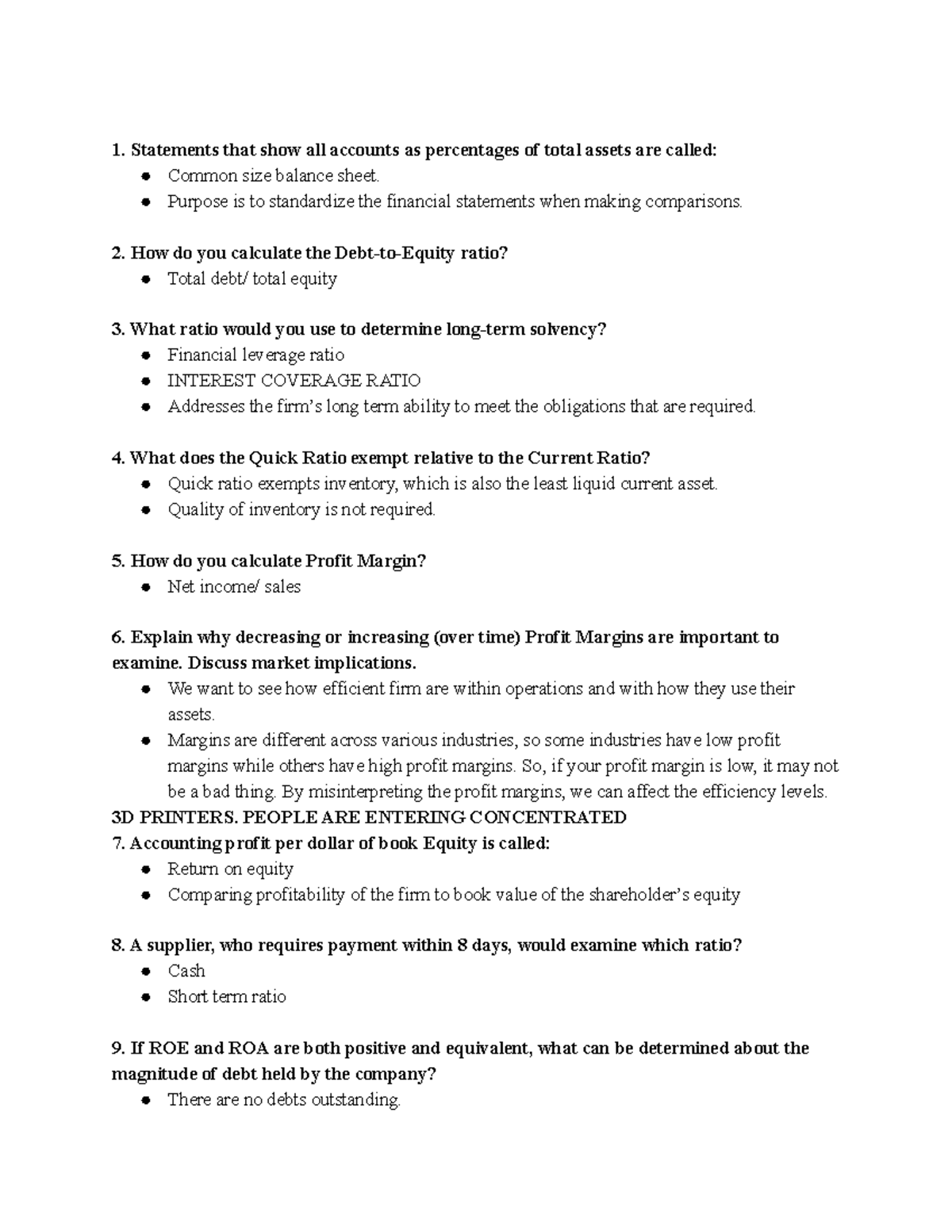 CORP FIN HW 3 - Chapter 3 hw - 1. Statements that show all accounts as ...