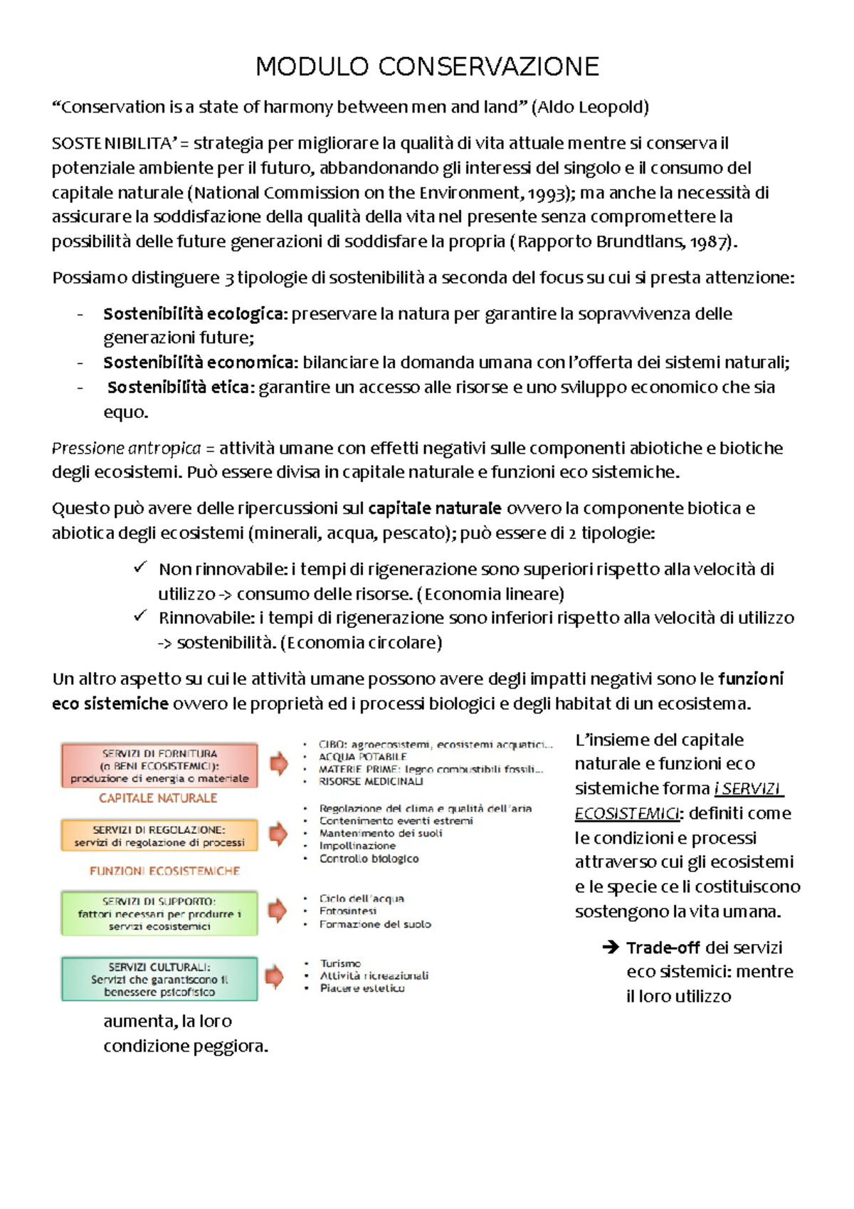 Modulo Conservazione MODULO CONSERVAZIONE “Conservation is a state of