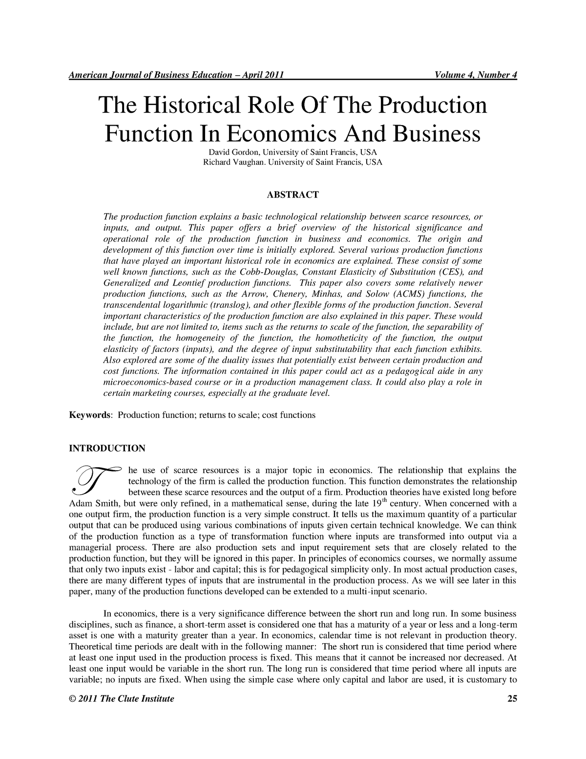 What Is The Role Of The Production Function