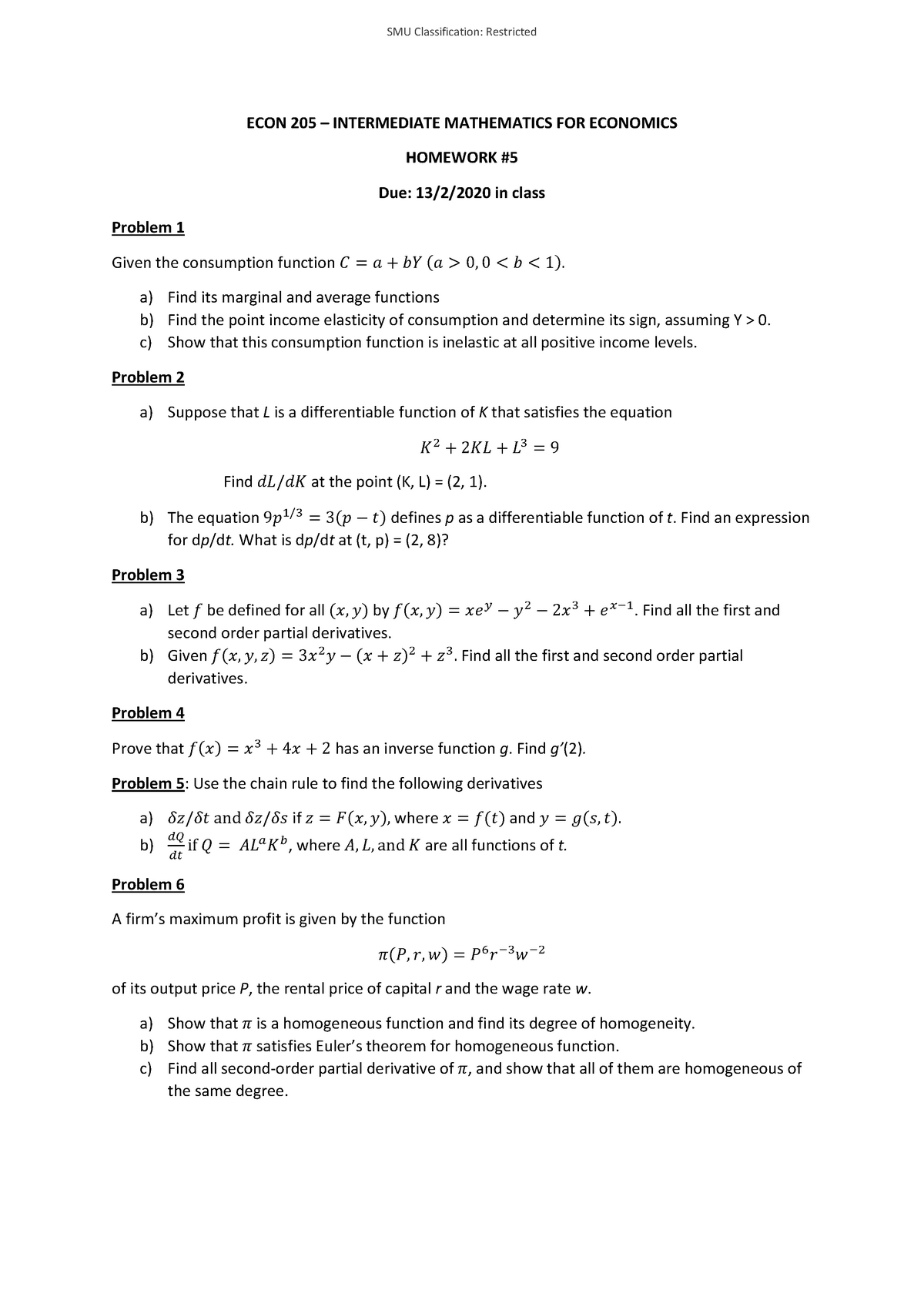 Homework 5 Smu Studocu