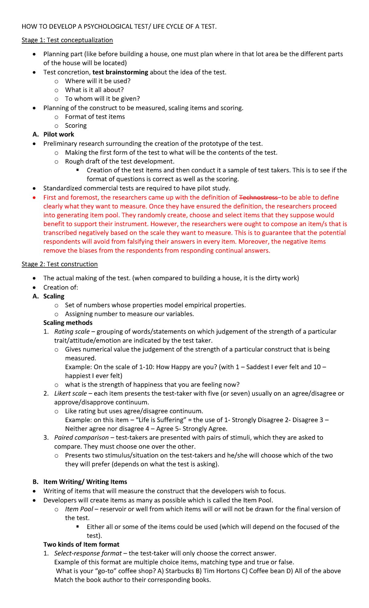 What Is Item In Psychological Testing