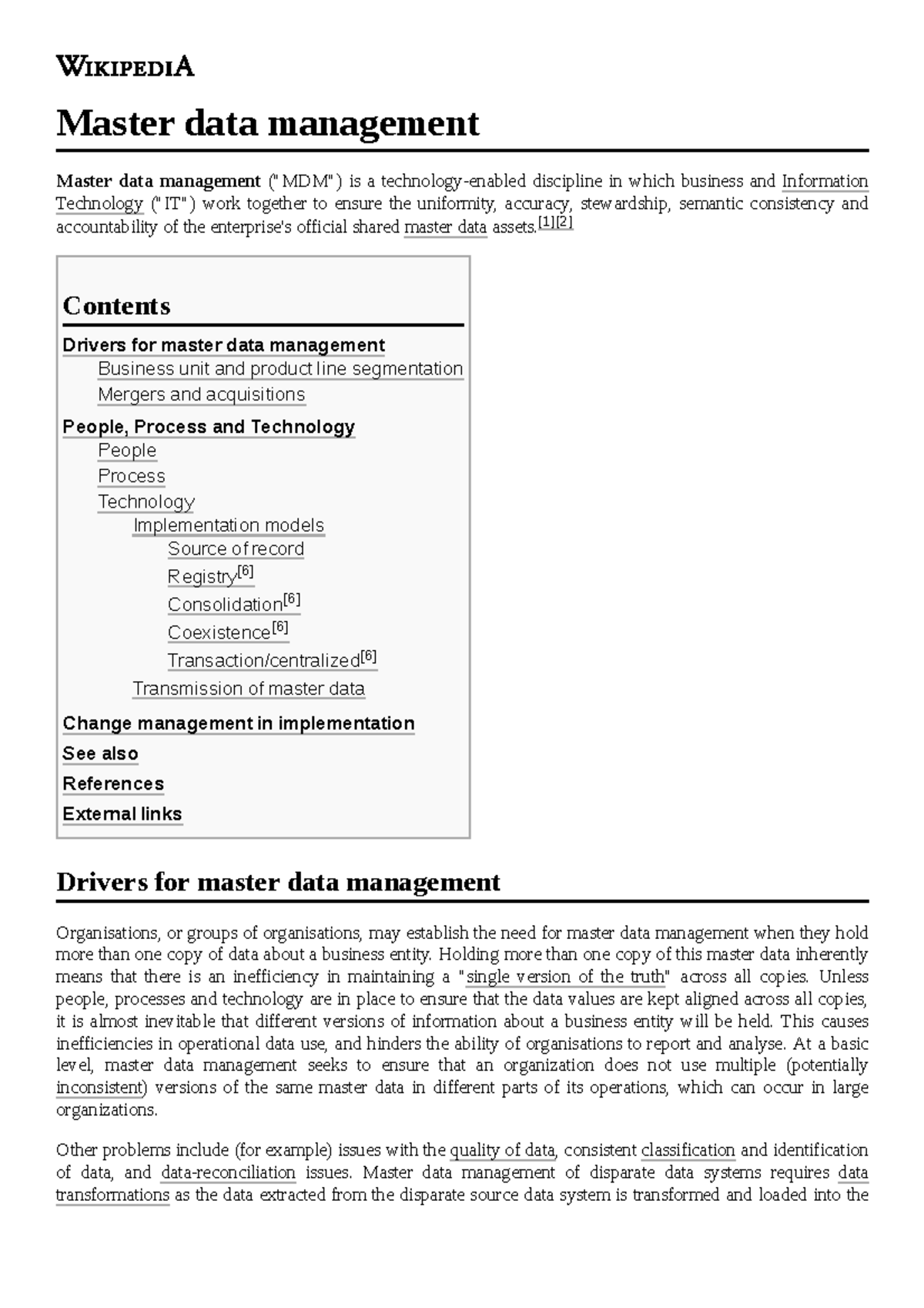 master data management thesis