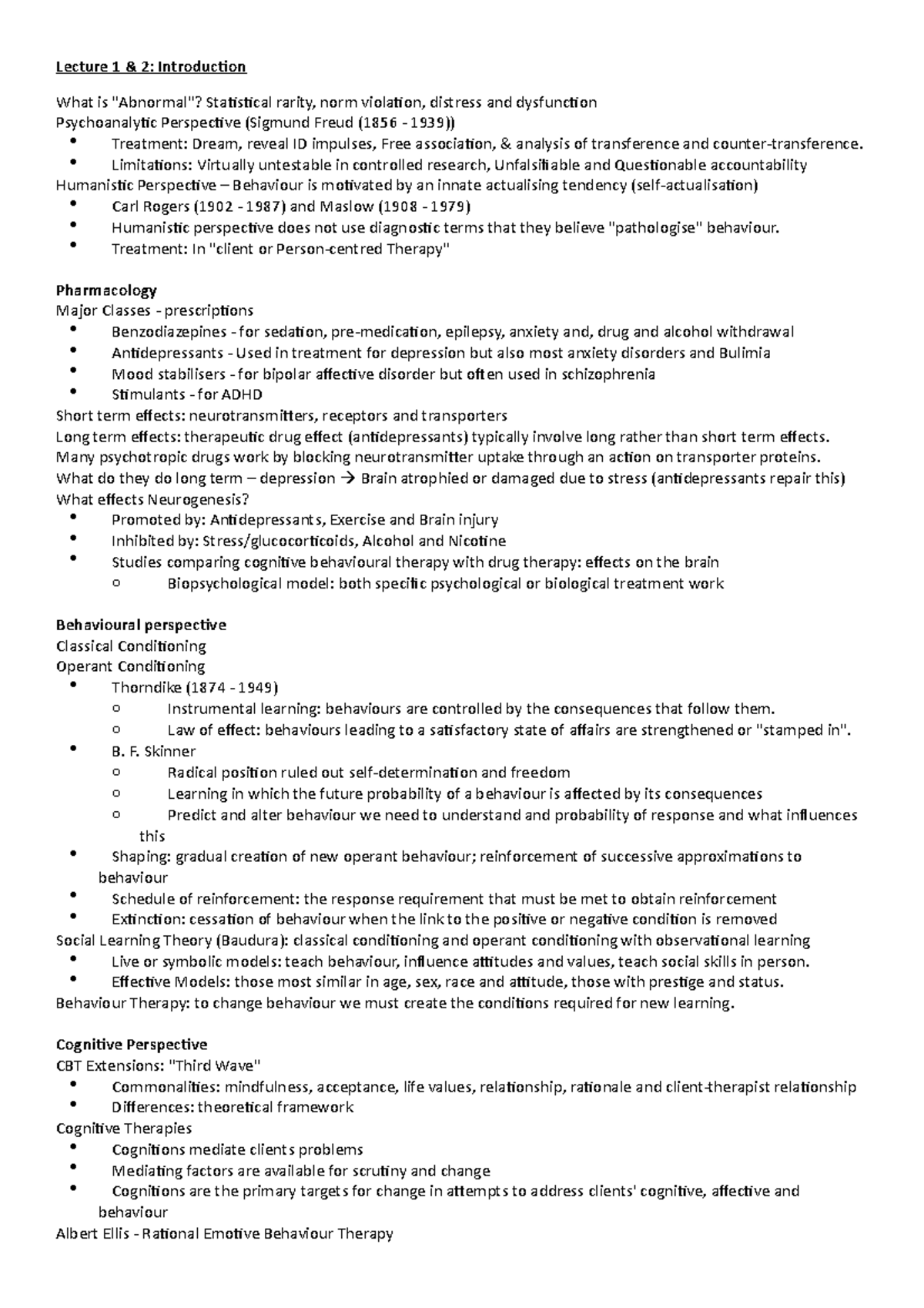 Summary - 2500 - Lecture 1 & 2: Introduction What is 