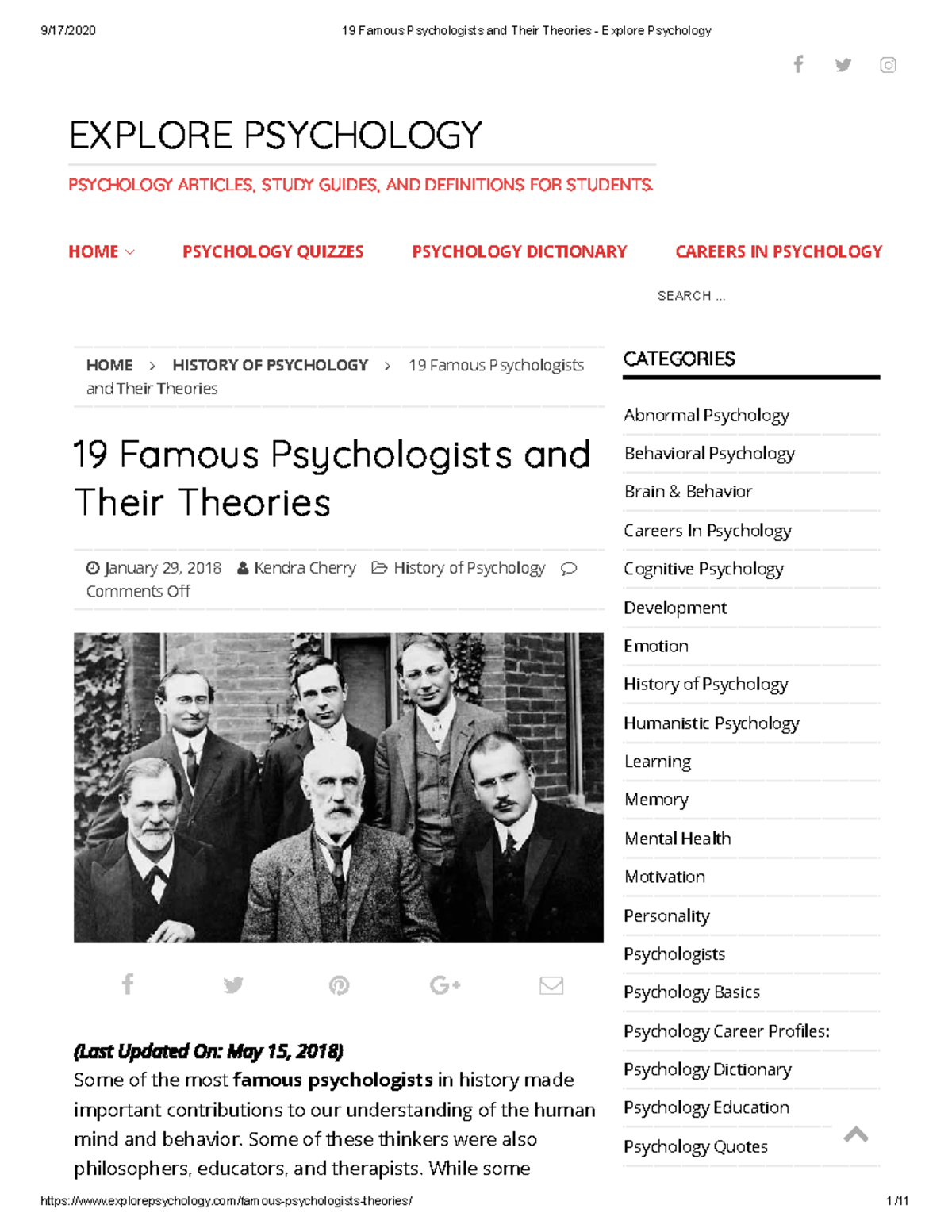 19 Famous Psychologists And Their Theories - Explore Psychology Article ...