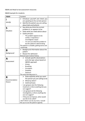 Nursing Vital Signs - NURSING: Clinical Notes ISBAR HAND OVER I ...