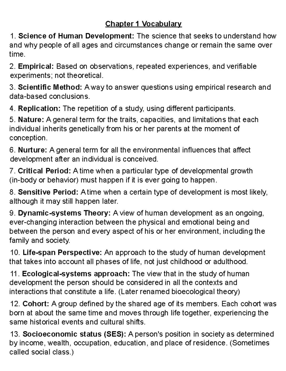 Chapter 1 Vocabulary HISTORY THEORY AND RESEARCH STRATEGIES - Chapter 1 ...