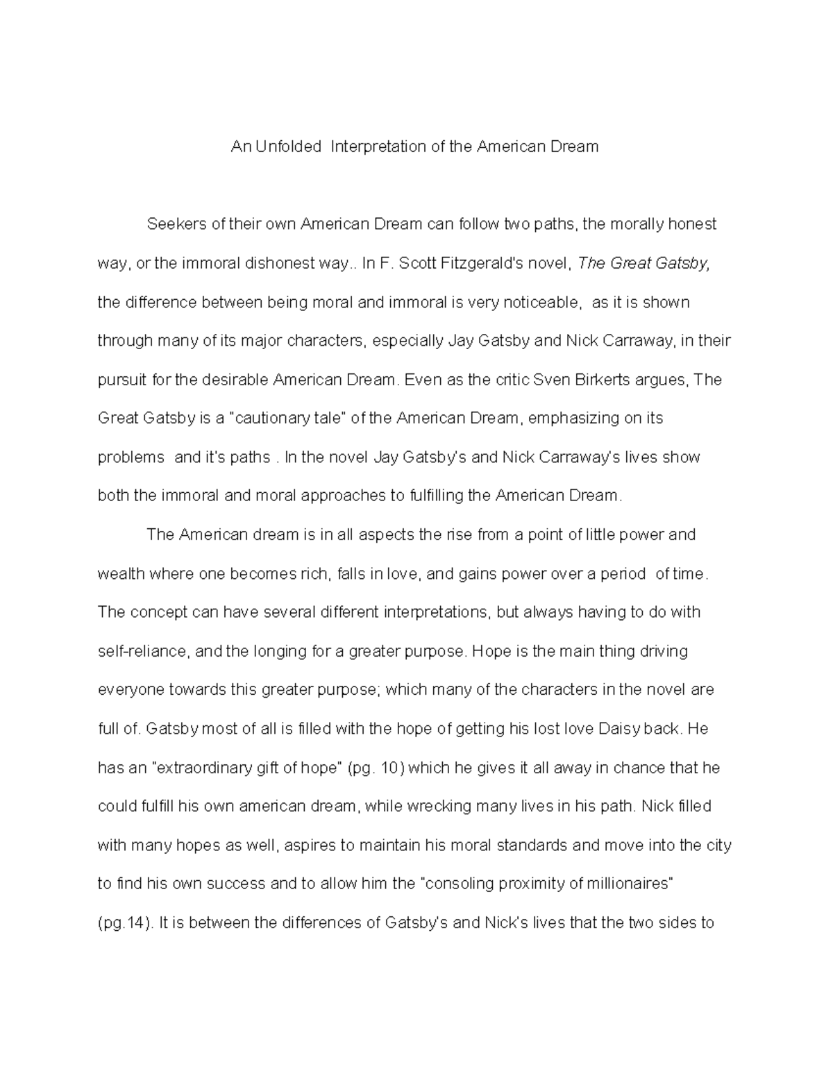 Реферат: The Great Gadsby Essay Research Paper The