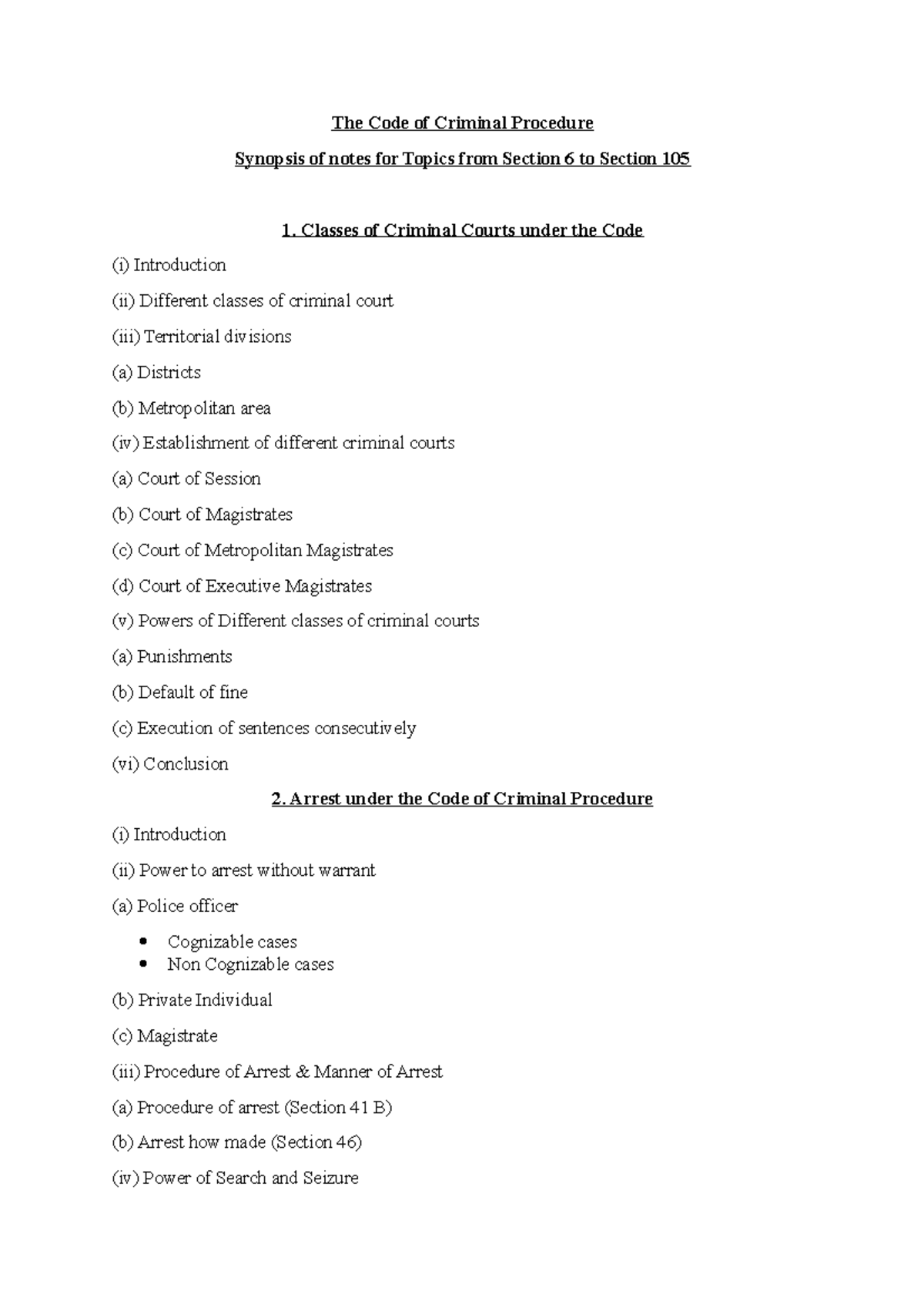 cr-p-c-synopsis-sections-6-to-105-the-code-of-criminal-procedure