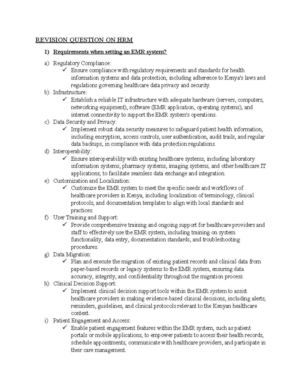 Revision Questions IN HRM - REVISION QUESTION ON HRM Requirements when ...
