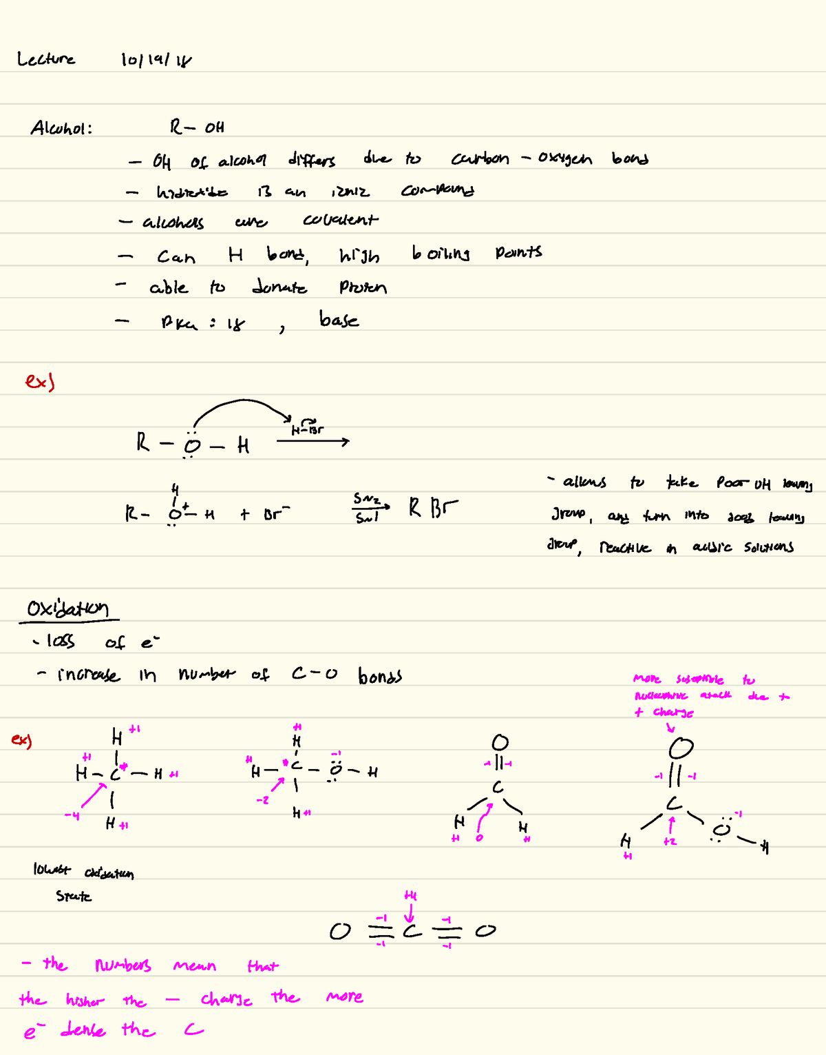 Section 22 - Bandik - Lecture 10119118 Alcohol: R OH OH of alcohol ...