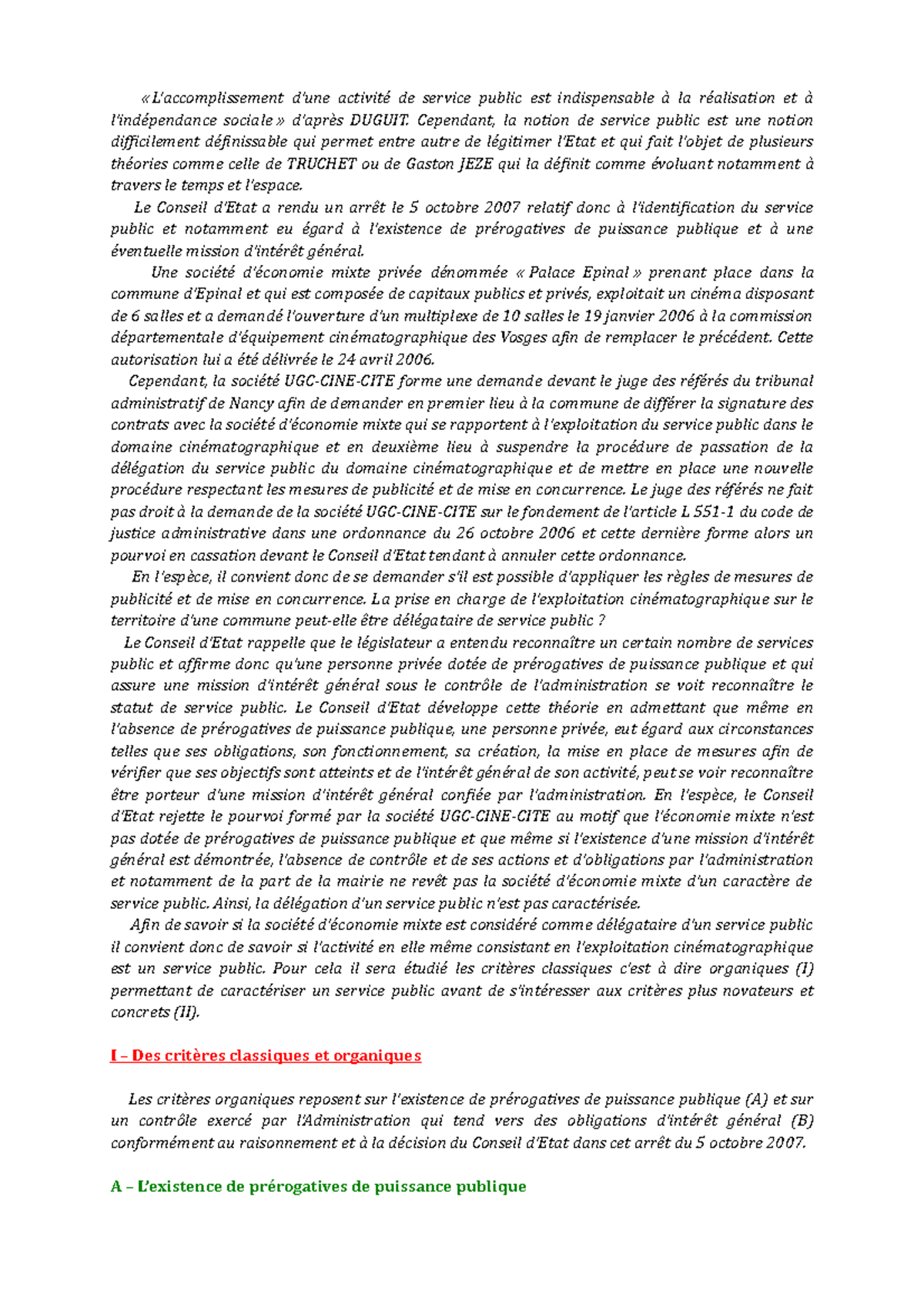 l'identification du service public dissertation