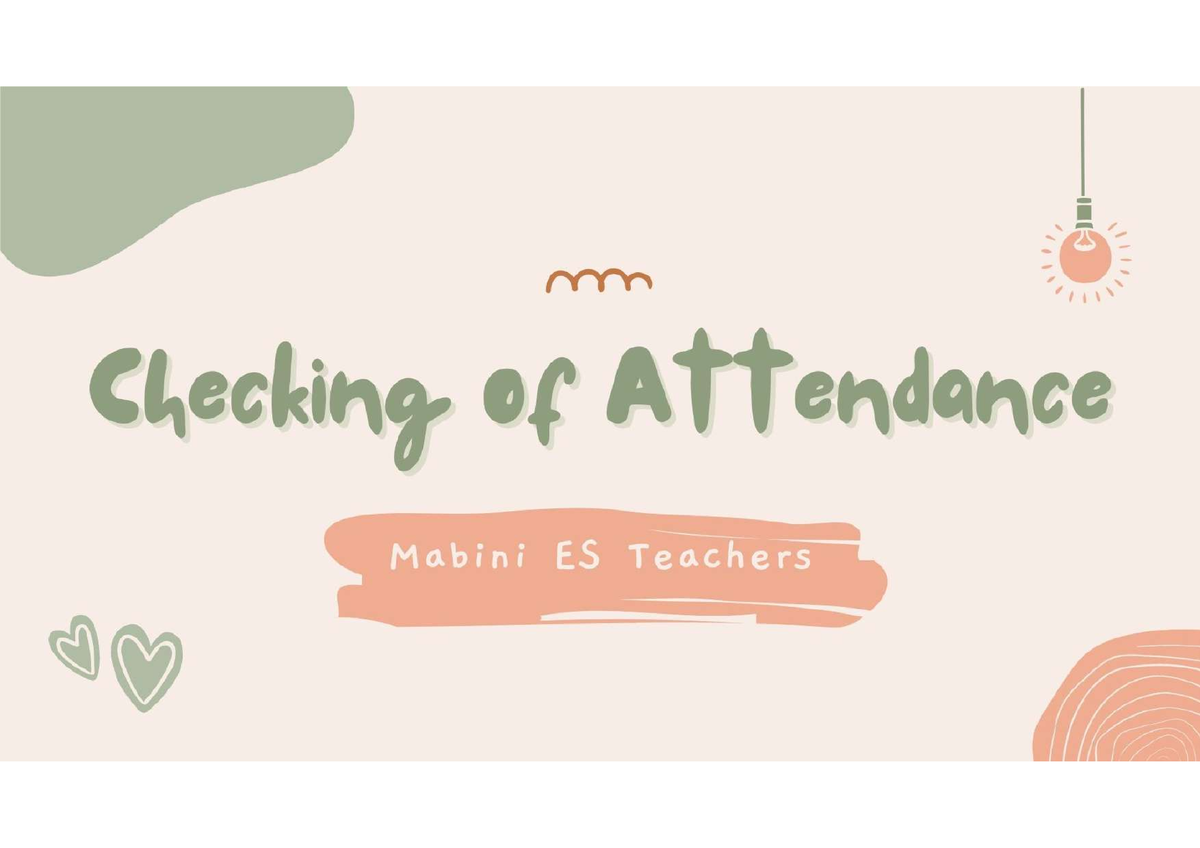 Checking of attendance - General Education - Studocu