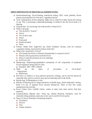 Hematology [Part I] Components of Blood Study Guide - Objectives: 1 ...