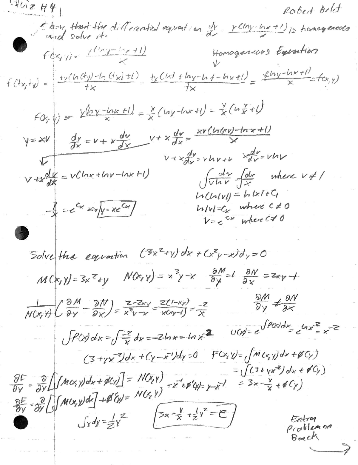 ODE Quiz 4 - Ordinary differential equations quiz - MAP 2302 - Studocu