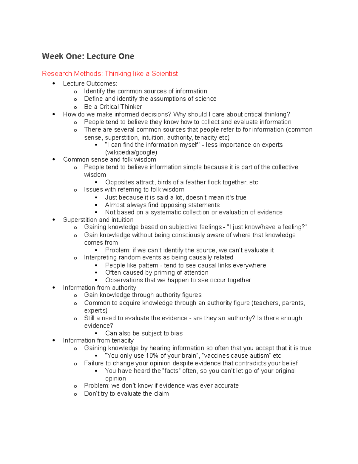 Psyc1111 week1 - Lecture notes 1 - PSYC1111 - UNSW Sydney - Studocu