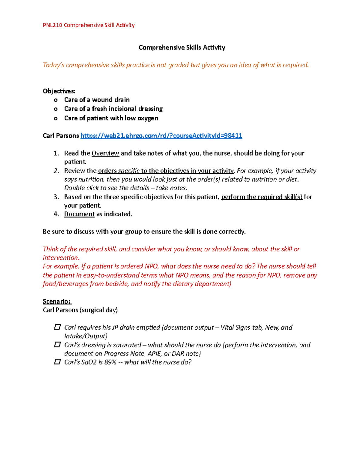 Comprehensive Skills Practice PNL 210 Seneca College Studocu