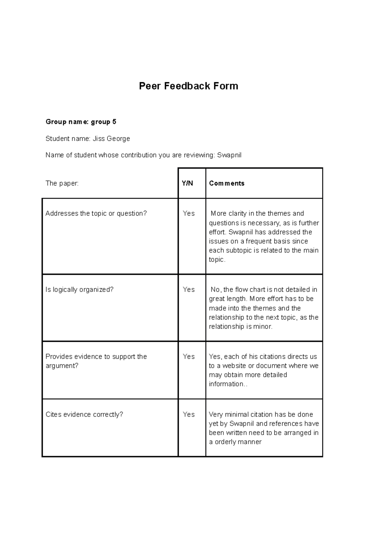 project-peer-feedback-form-group-name-group-5-student-name-jiss