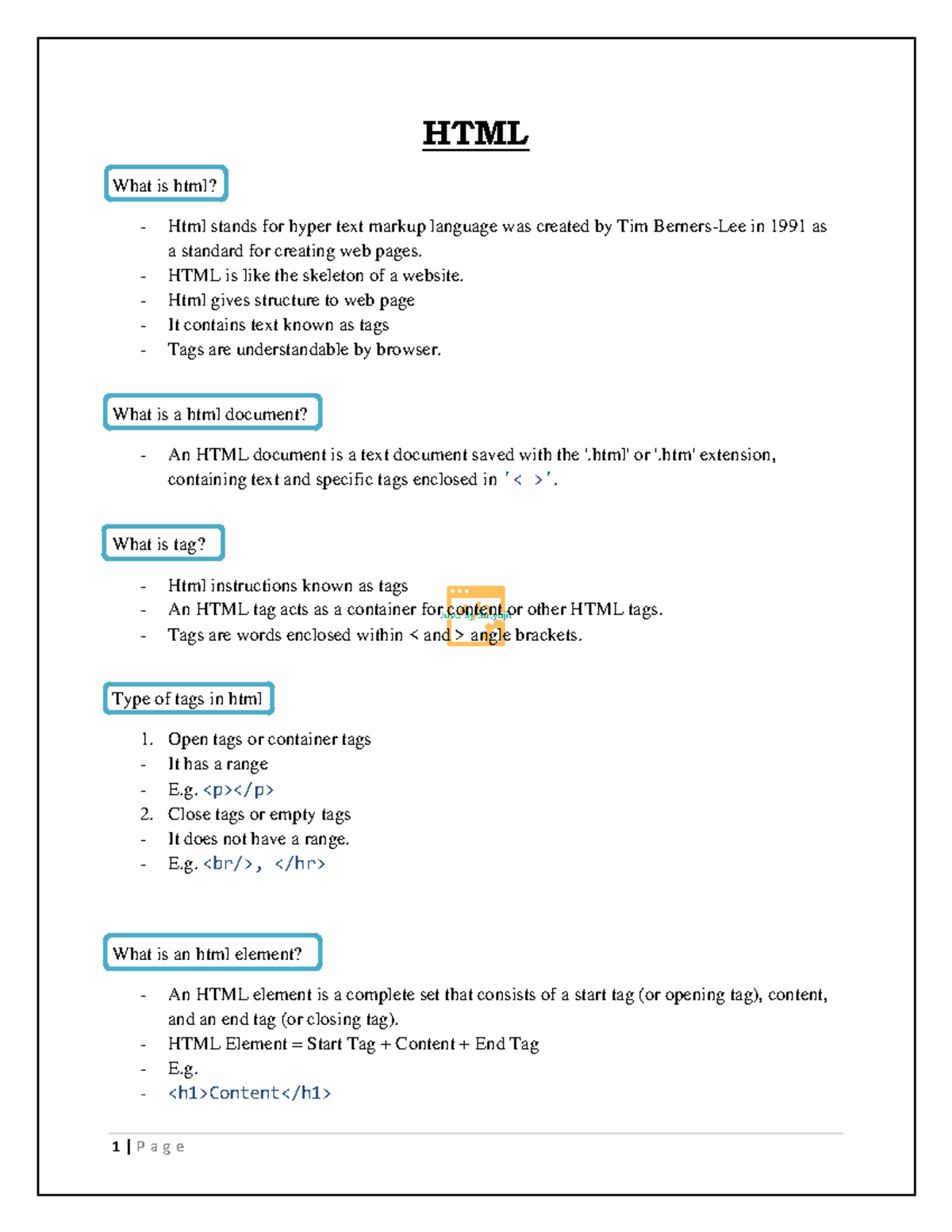 HTML important Notes 💥 - HTML What is html? - Html stands for hyper ...