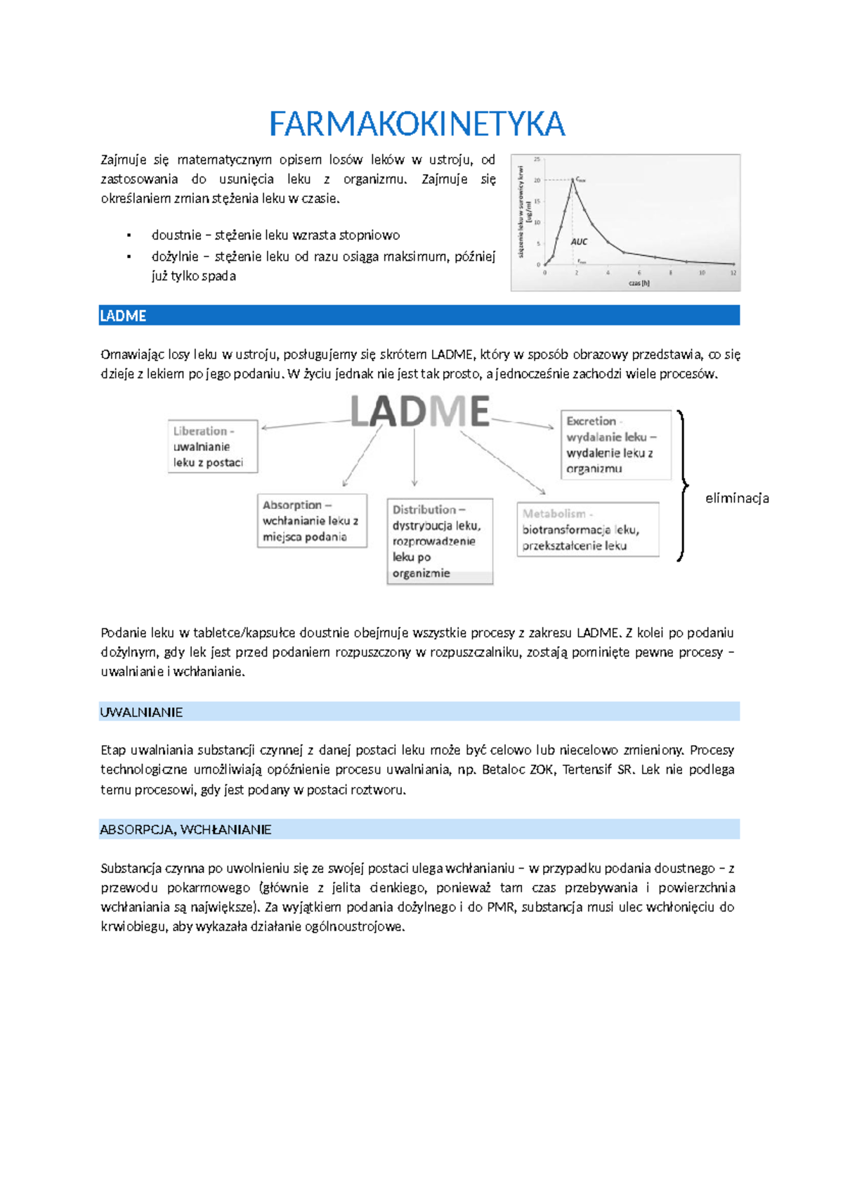 immunologia książka 1 wejściówka - FARMAKOKINETYKA Zajmuje się