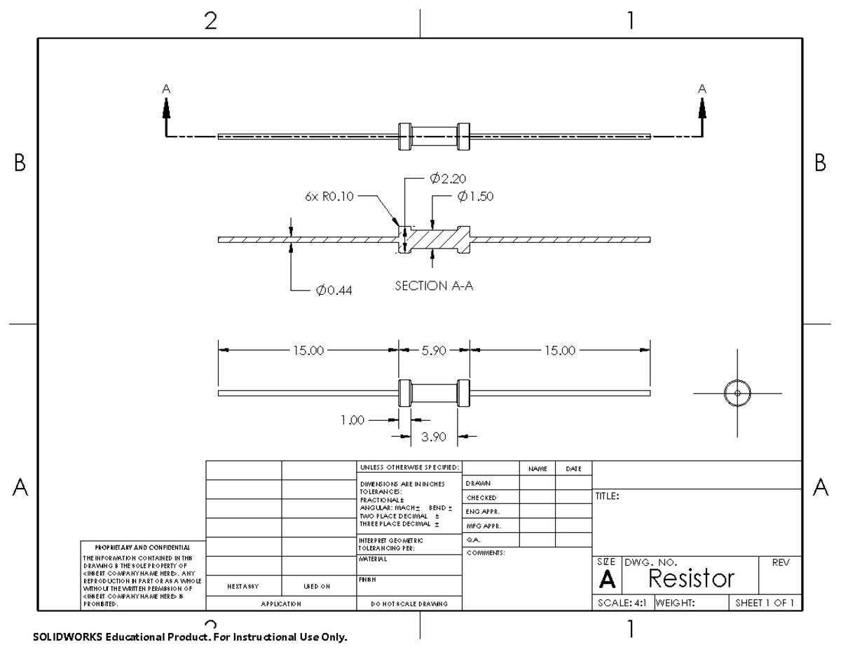 Resistor - N/a - B B SHEET 1 OF 1 2 2 DO NOT SCALE DRAWING ...