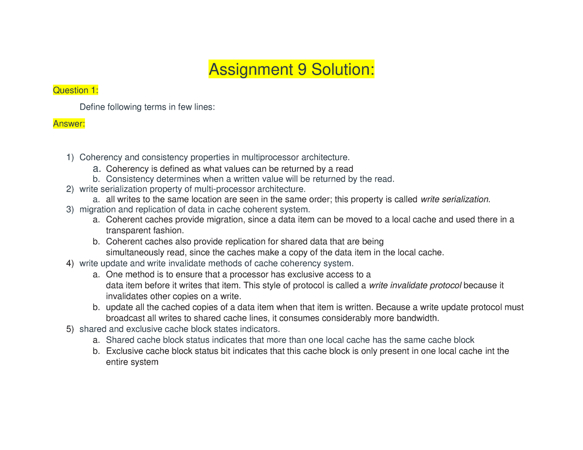 assignment 9 defined terms definitions