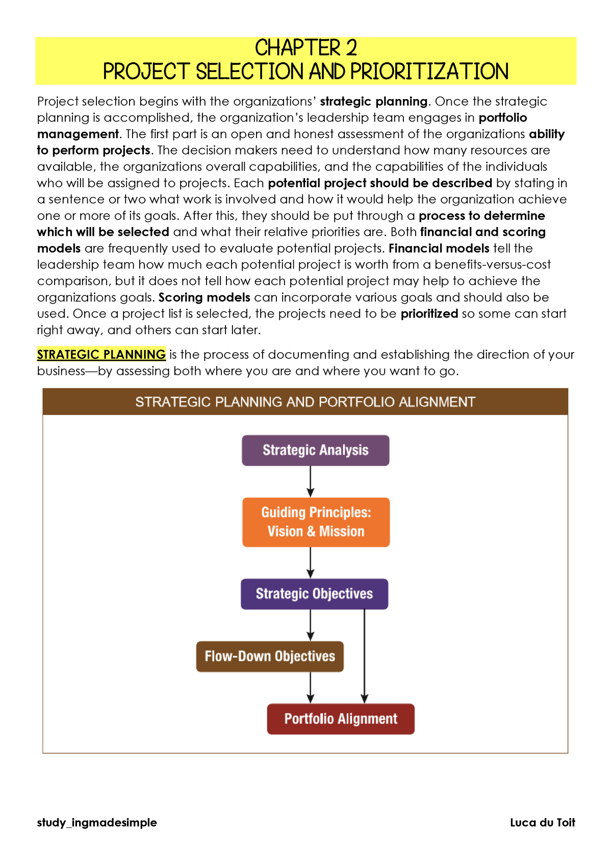 Chapter 2 Project Selection AND Prioritization - Project Selection ...