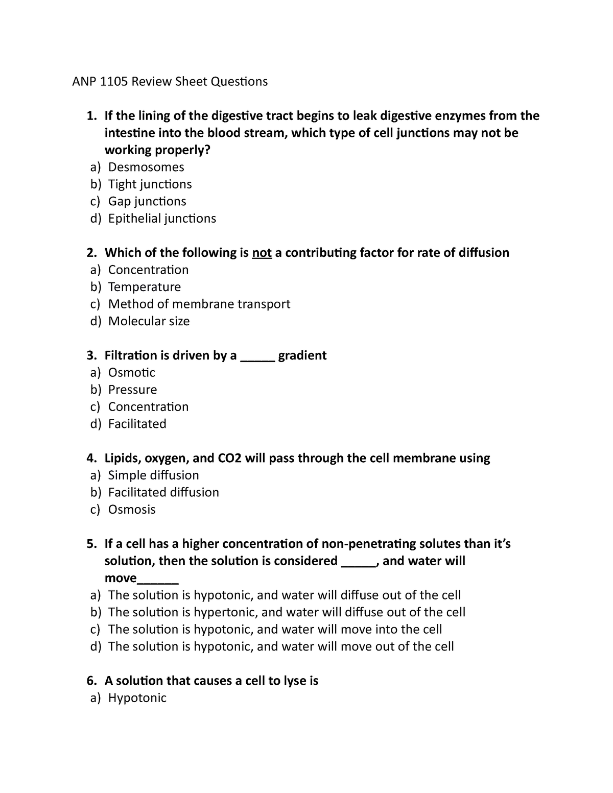 ANP1105 Review Sheet - ANP1105 - UOttawa - StuDocu