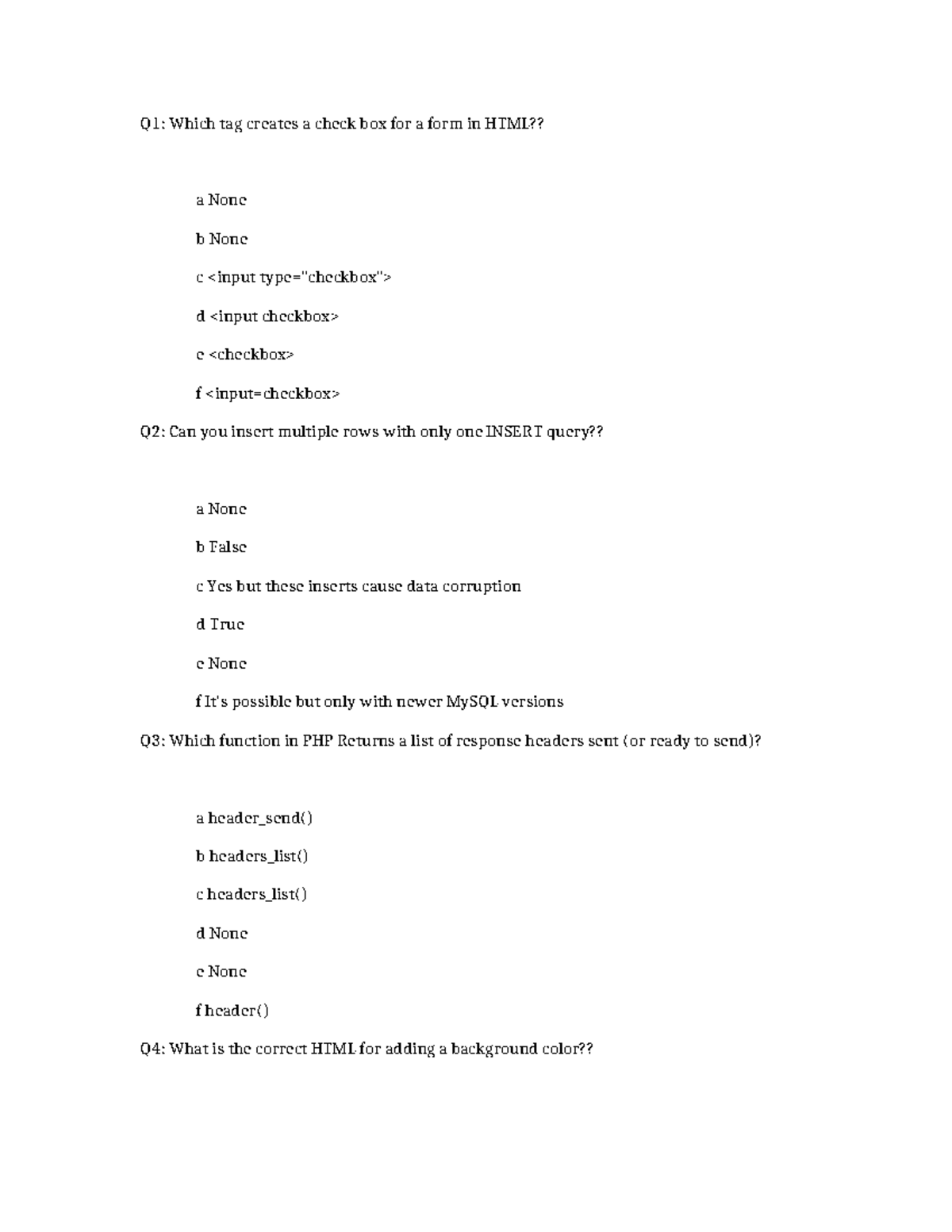 5 Response for SLLN - Q1: Which tag creates a check box for a form in ...