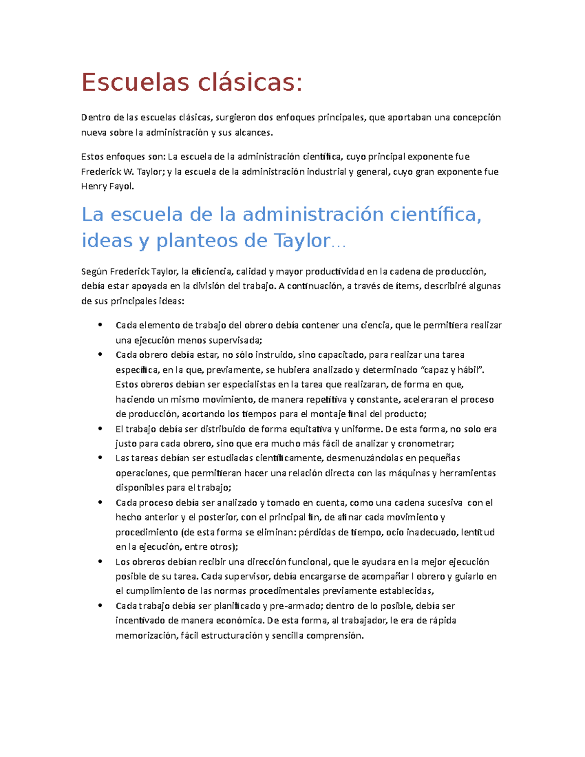 Escuelas clásicas. Tp 2, administración Escuelas clásicas Dentro de las escuelas clásicas